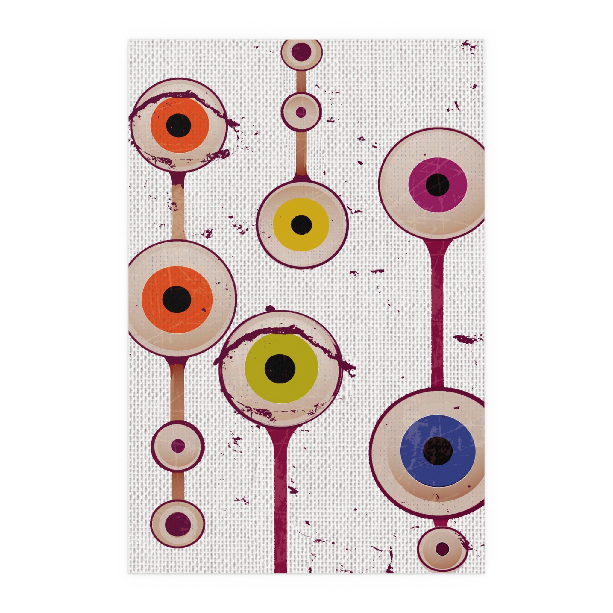 Midwest Mod Abstract Eyeballs Seasonal Silk Poster, Indoor and Outdoor Decor, Unique Home Decor, Seasonal Decor, Halloween, eyeballs