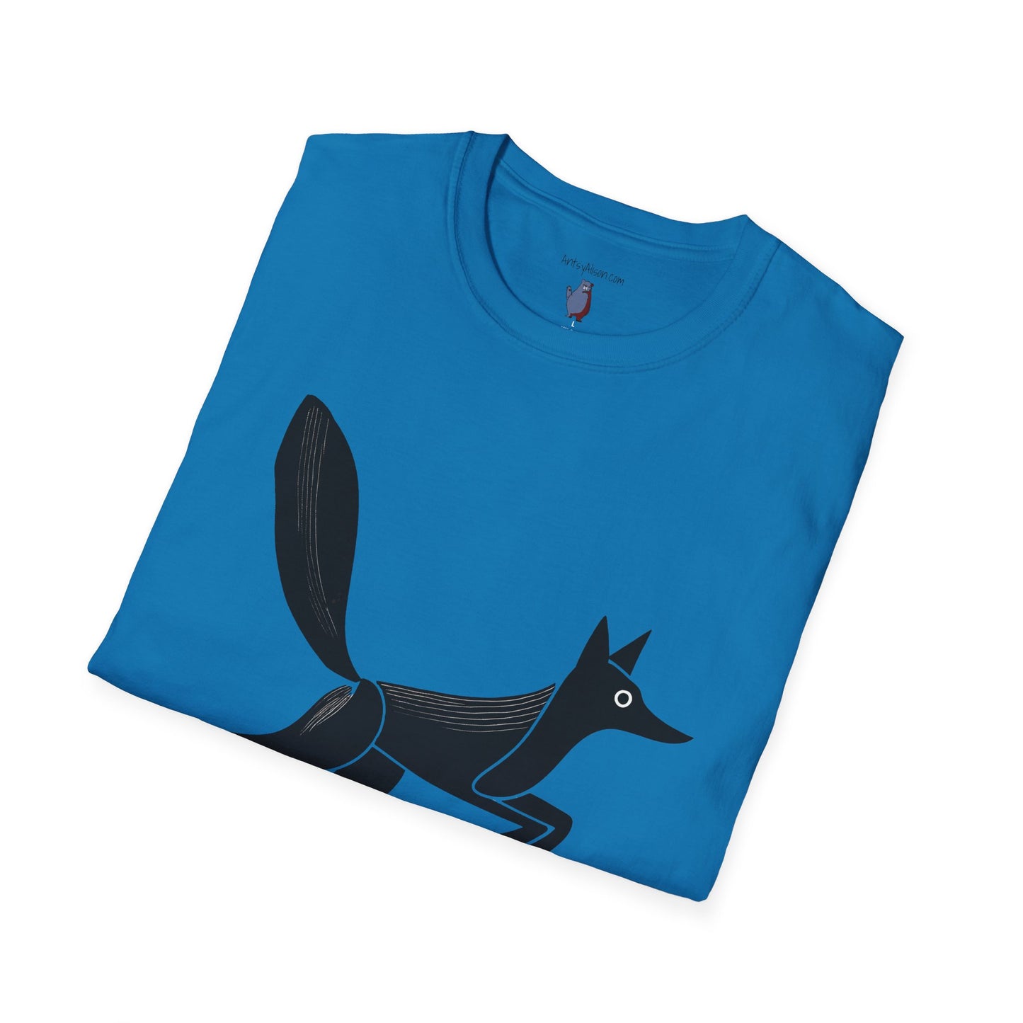 Running Silhouette Fox Graphic Art Tee - 100% Cotton T-Shirt