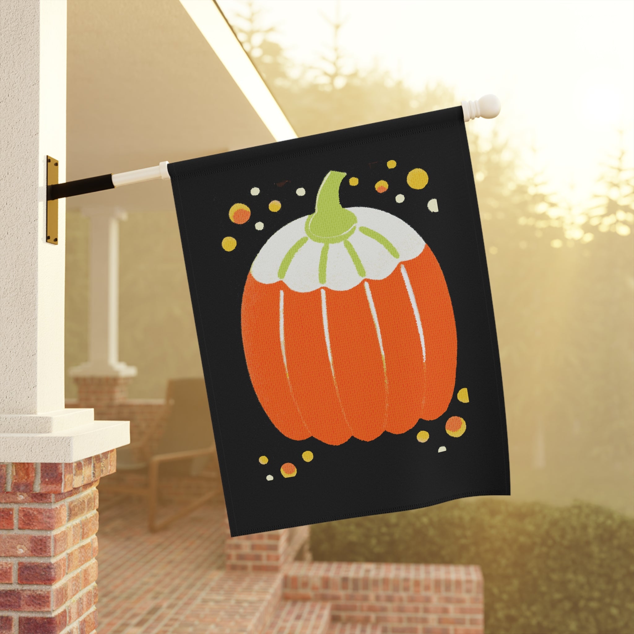 Halloween Seasonal Midwest Mod Simple Pumpkin Whimsical Yard Decoration, Unique Home & Garden Decor, House Flag, Garden Banner