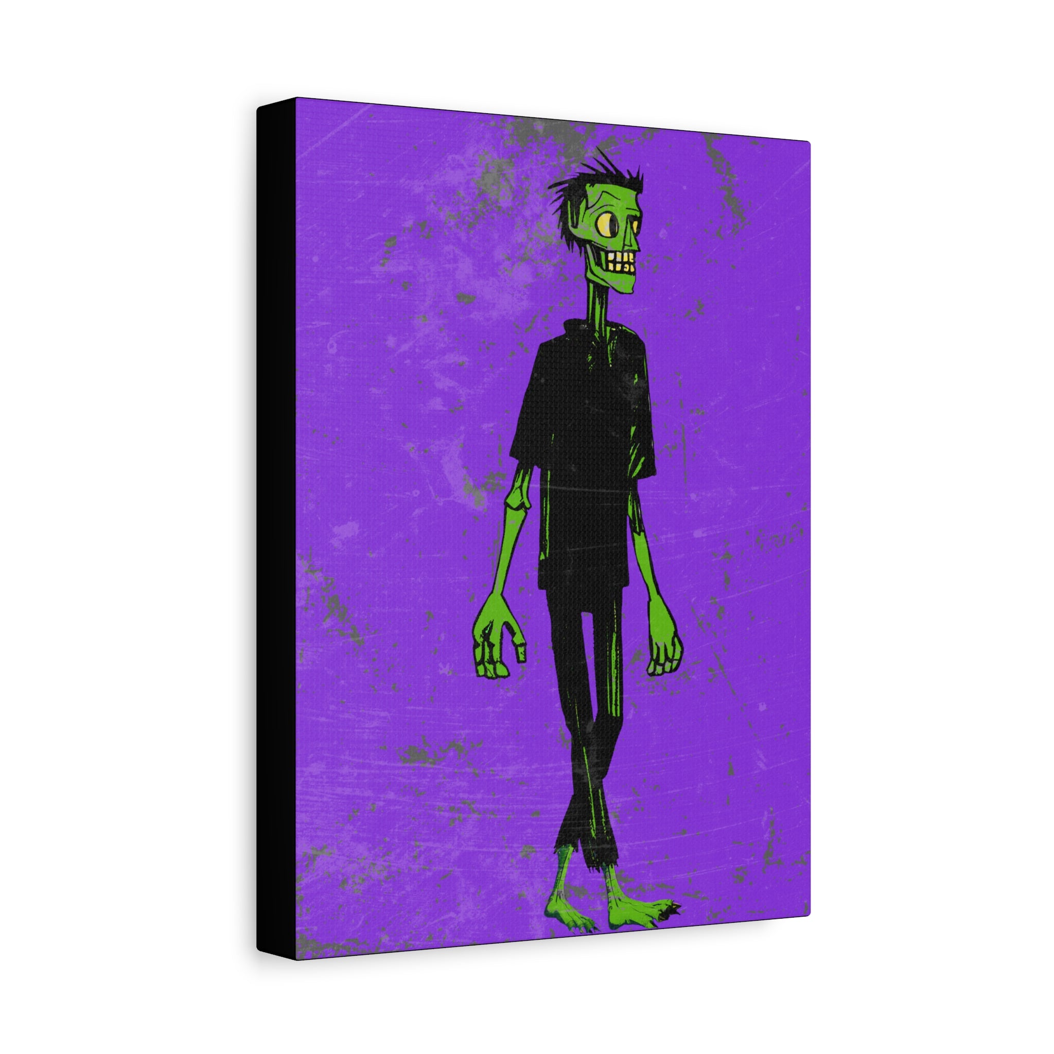Halloween Seasonal Midwest Mod Lone Zombie Art Print  - Matte Canvas, Stretched, 1.25"