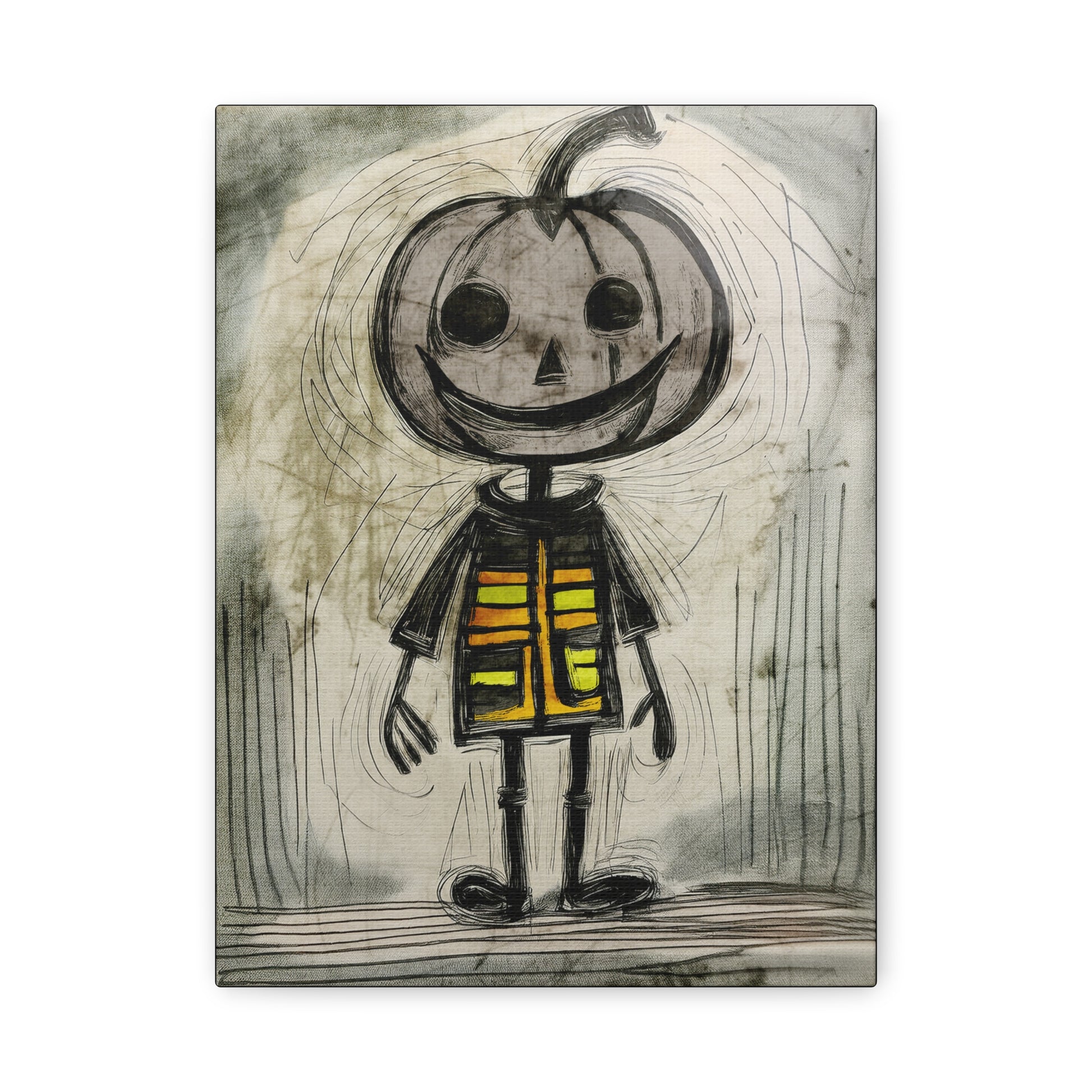 The OG Pumpkin Boy Halloween Art Print - Matte Canvas, Stretched, 1.25"