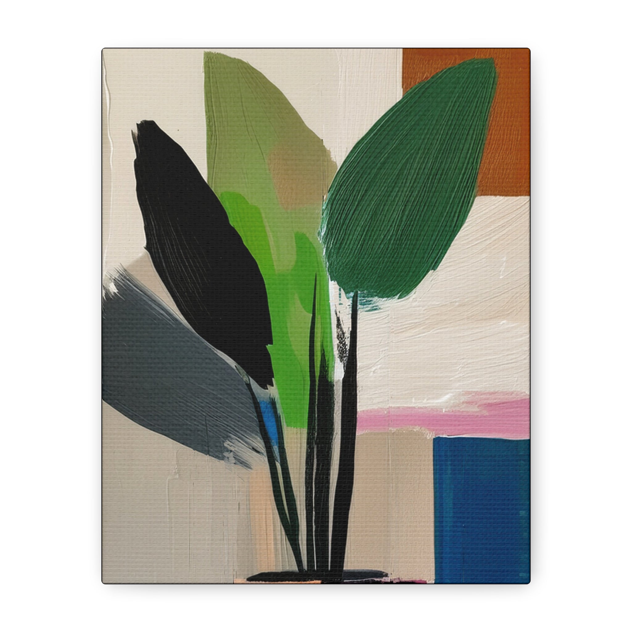 Midwest Mod Abstract Houseplant Plant Art Print No. 400 - Matte Canvas, Stretched, 1.25"