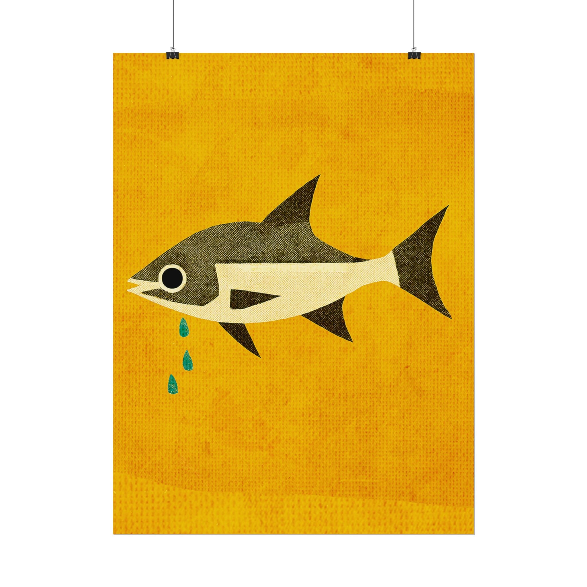 Don't Cry Mod Abstract Fish Art Print Rolled Poster | Wall Art, Midwest Mod, Fish, Fishing