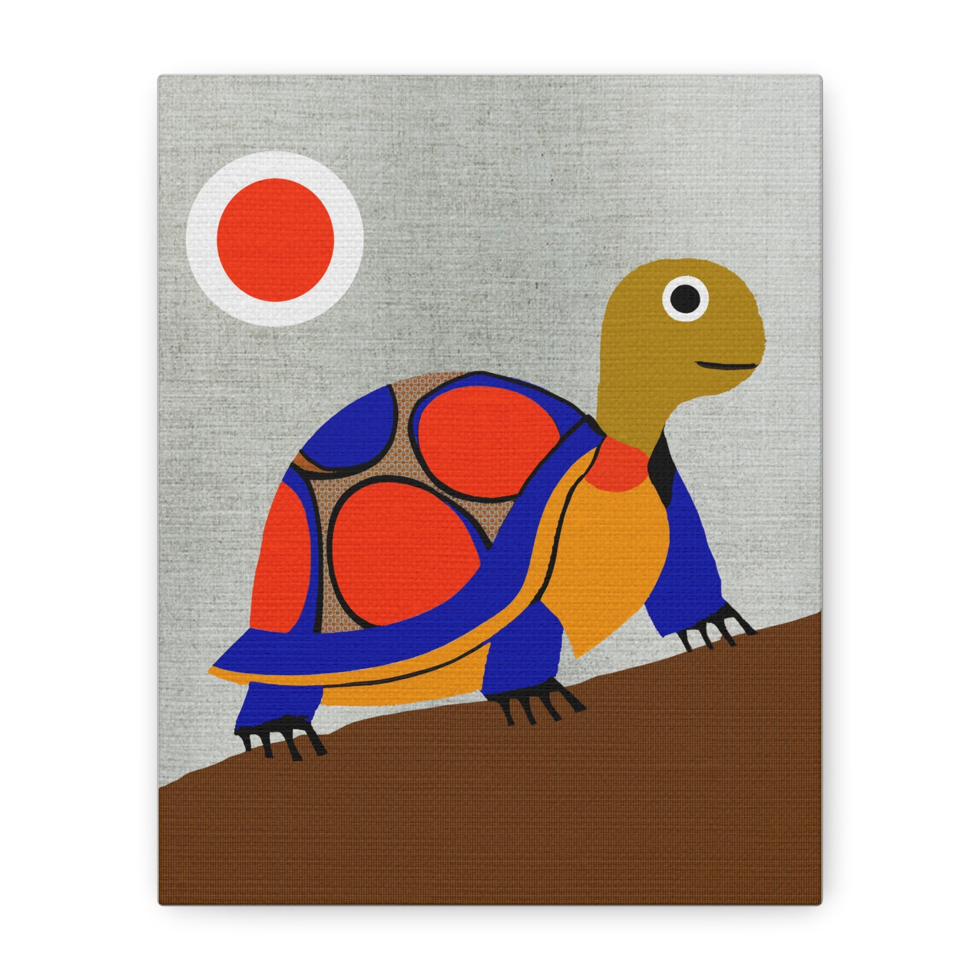 Midwest Mod Pop Art Turtle Nursery Kids Art Print - Matte Canvas, Stretched, 1.25"