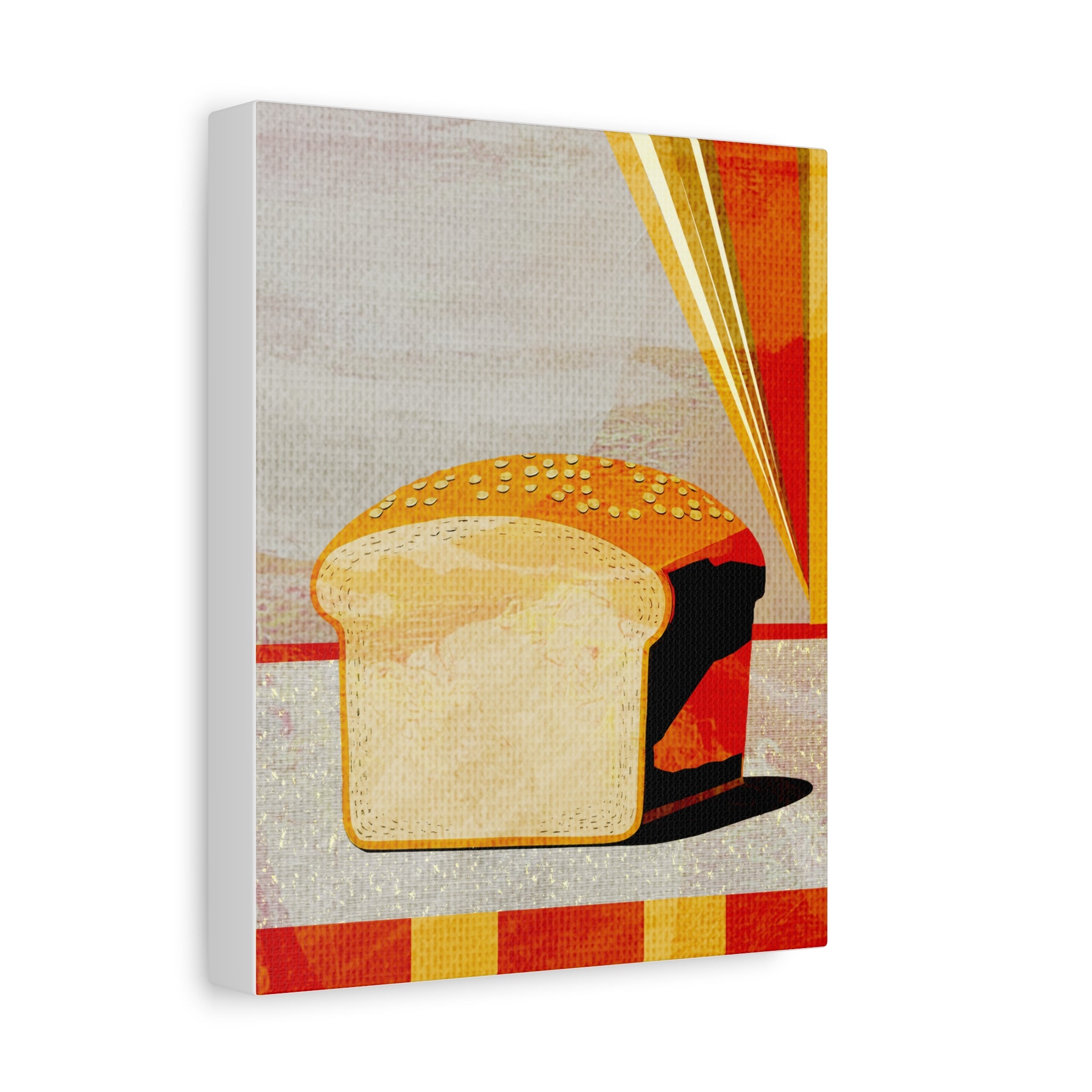 Comfort Food Pop Art Print- Loaf of Bread-Matte Canvas, Stretched, 1.25"
