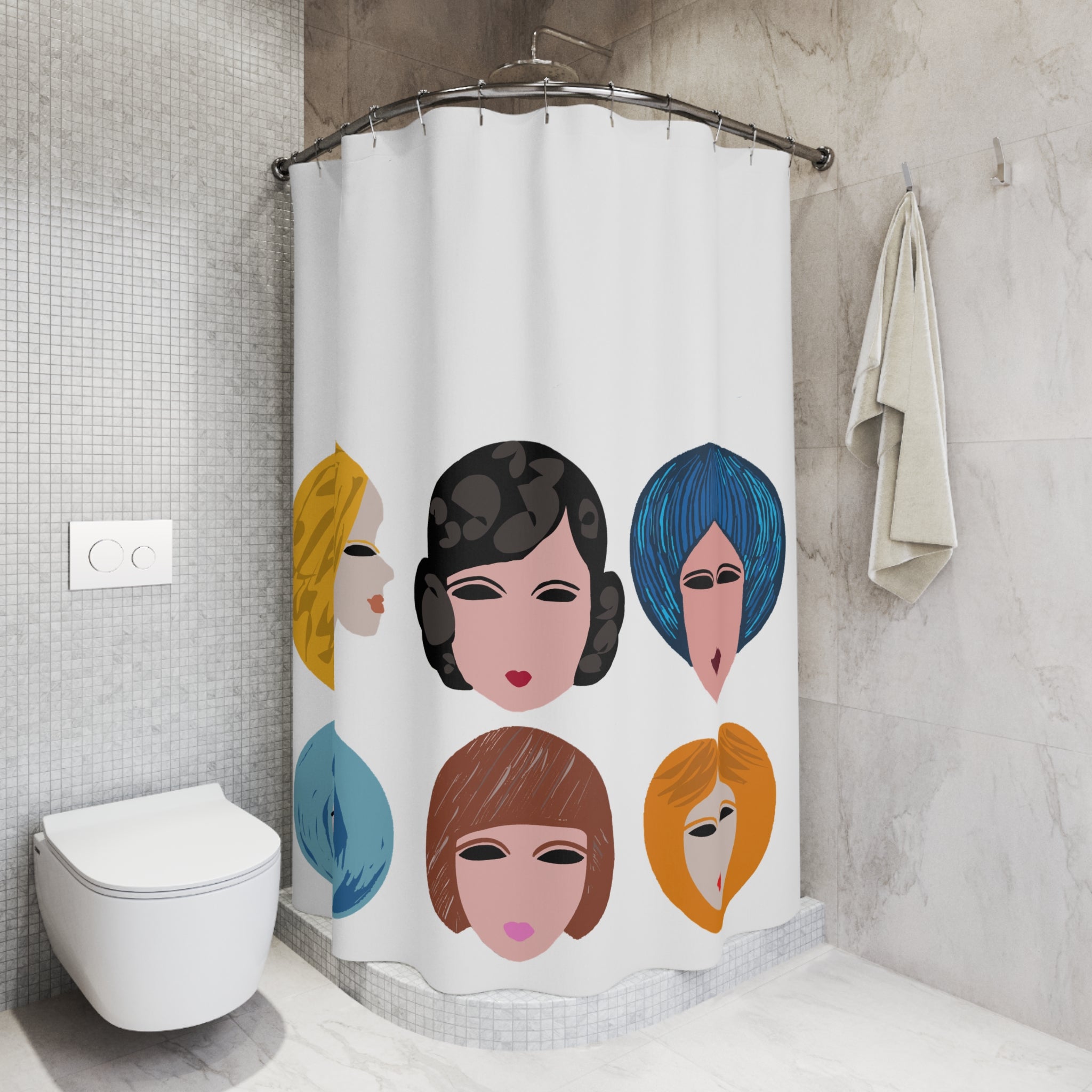 MCM Inspired Retro Hairdo Shower Curtain