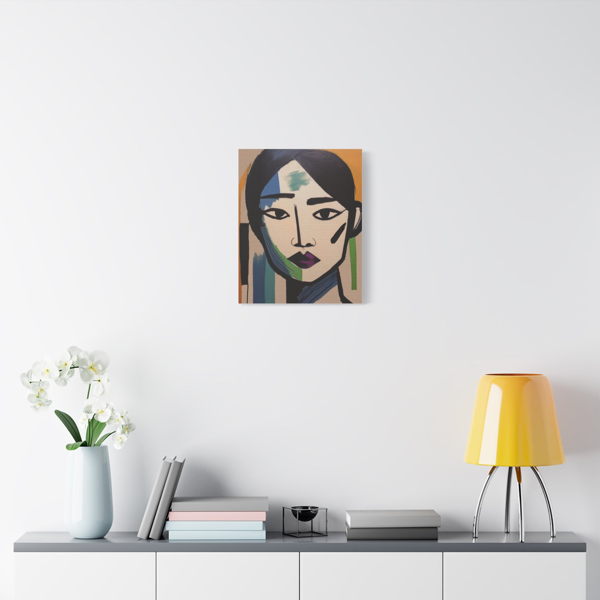 Abstract Warrior Woman Portrait Art Print - Matte Canvas, Stretched, 1.25"