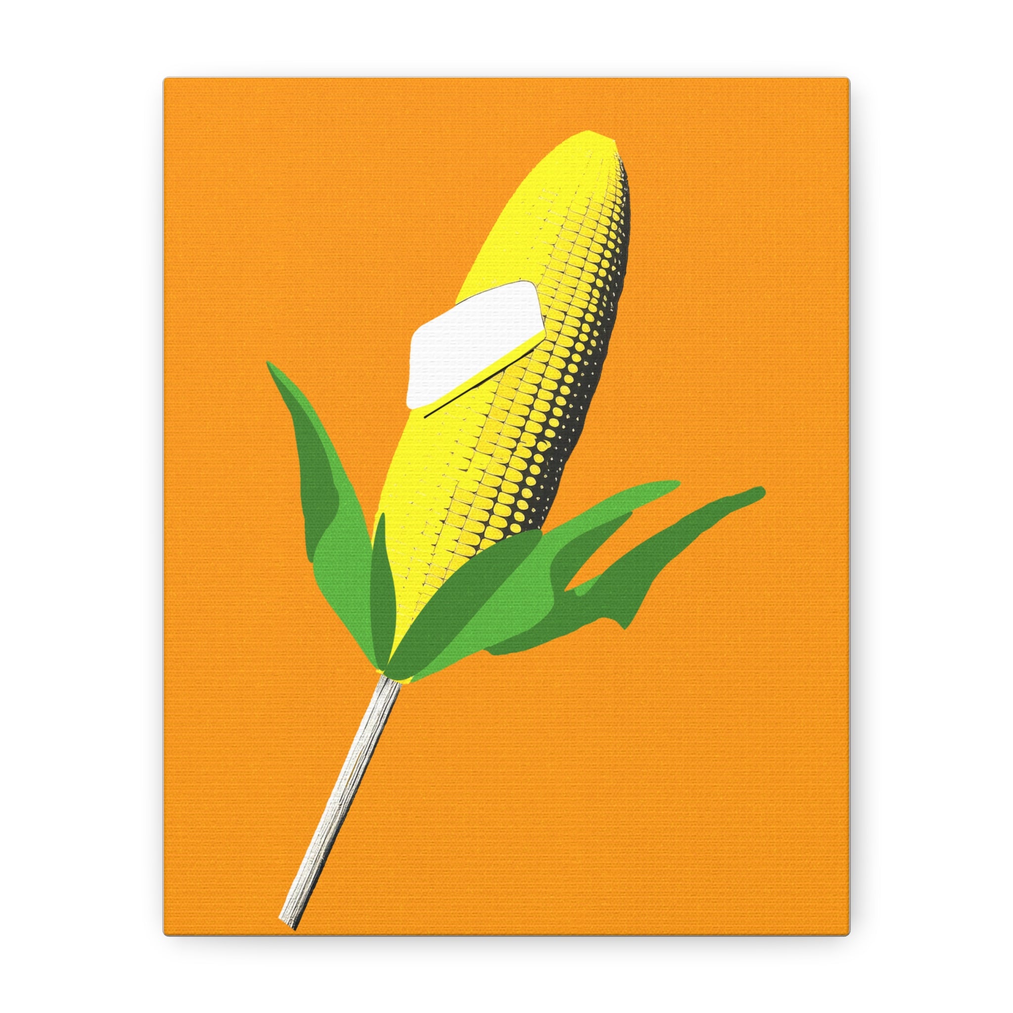 Comfort Food Pop Art Print - Sweet Corn - Matte Canvas, Stretched, 1.25"