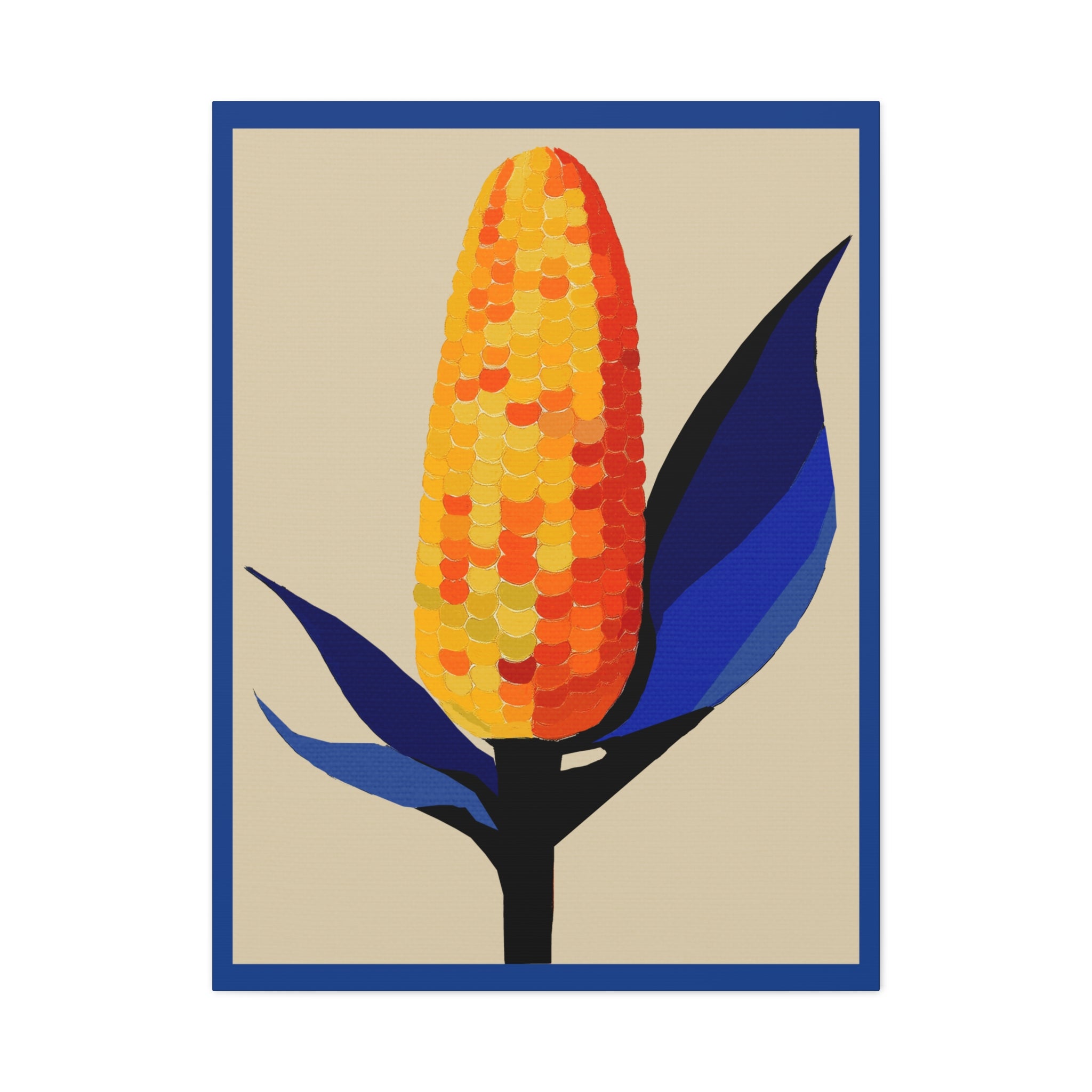 Midwest Mod Corn Portrait No. 1 Art Print - Matte Canvas, Stretched, 1.25"