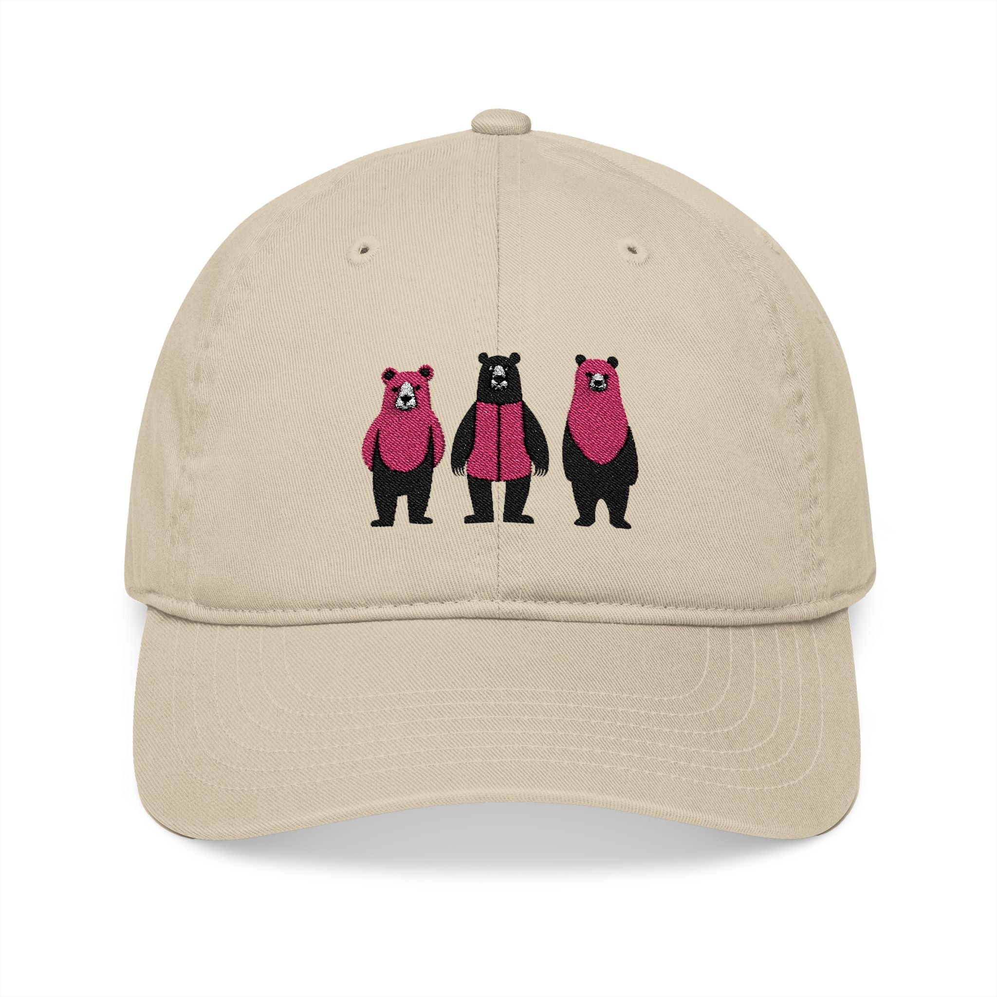 Embroidered Organic Baseball Cap - Midwest Modern Three Bears Design