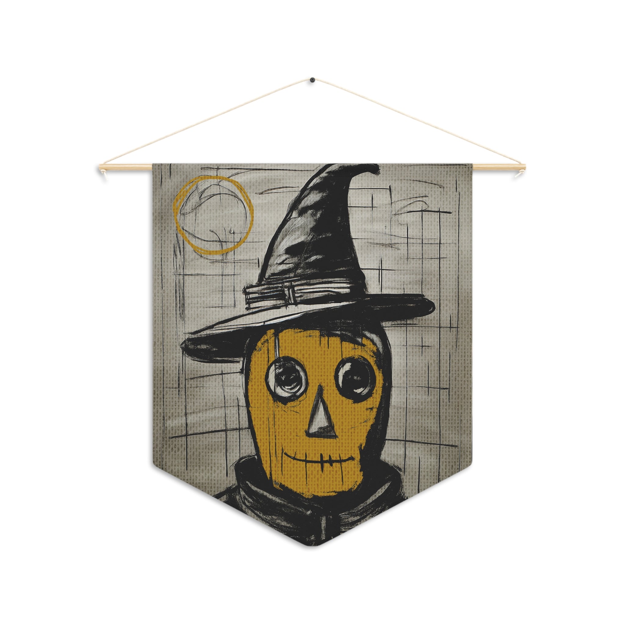 Midwest Mod Creepy Scarecrow Pennant Banner - Halloween Decor, Wall Hanging, Boo Decoration, Party Accessory, Gift Idea