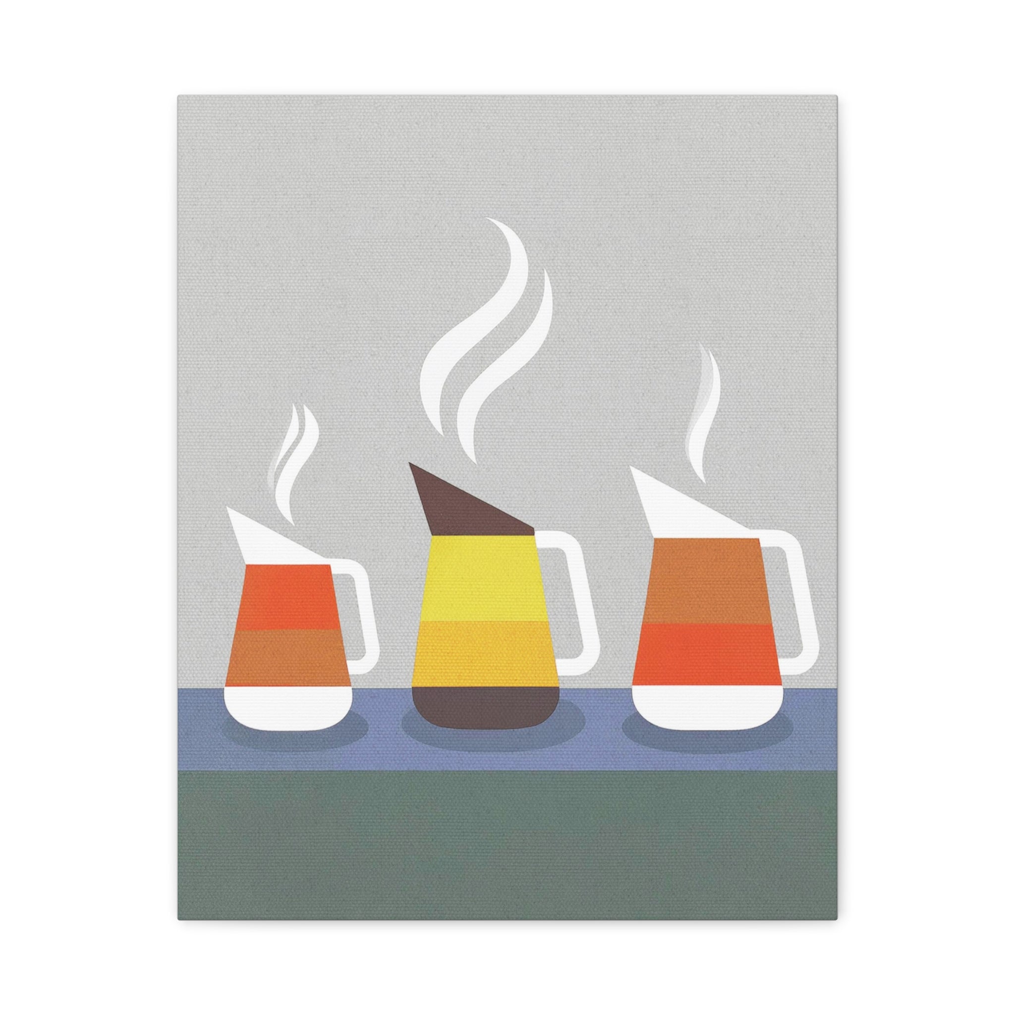 Danish Modern Inspired Coffee Pot Graphic Art Print - Matte Canvas, Stretched, 1.25"