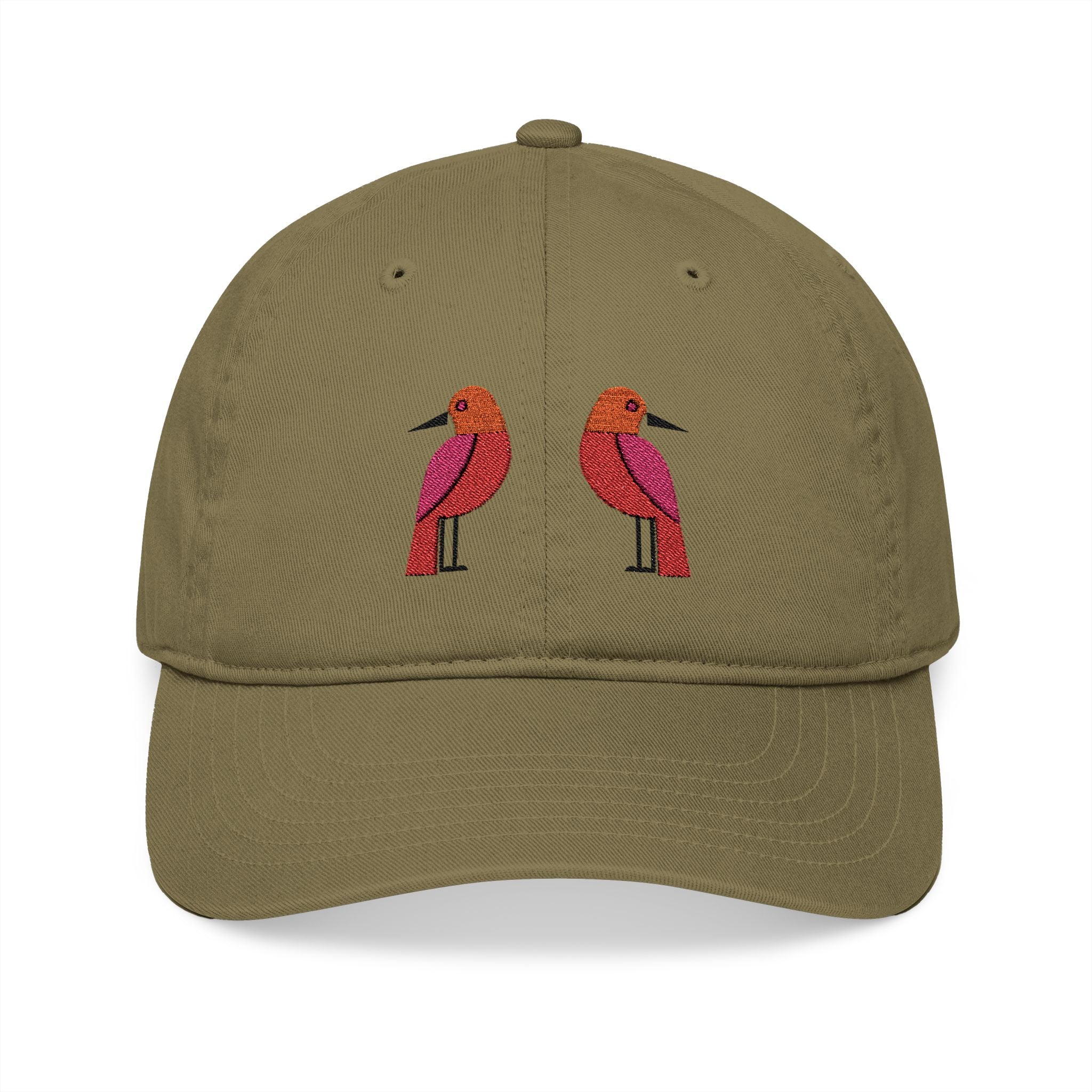 Embroidered Organic Baseball Cap - Stylish Danish Modern Bird Design