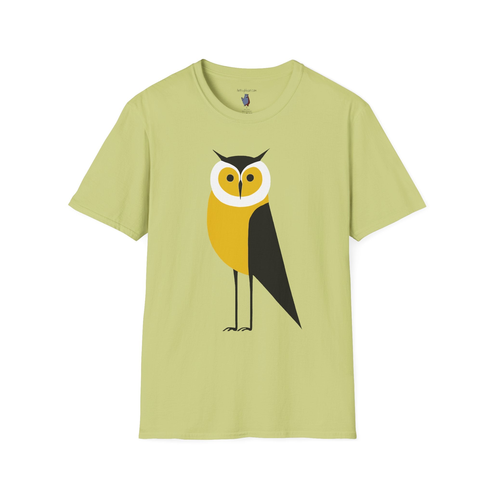Long Legged Owl Graphic Art - 100% Cotton T-Shirt