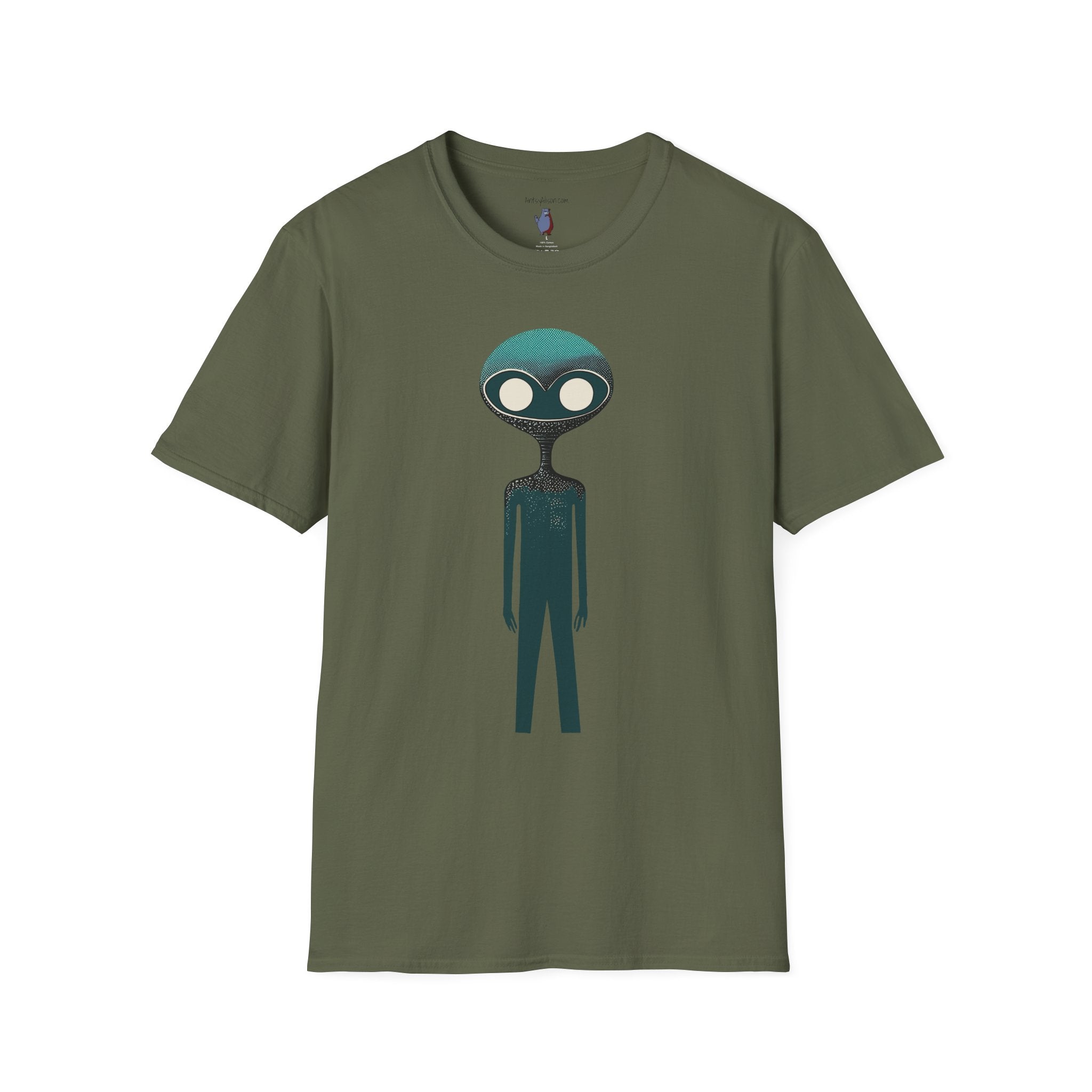 Midwest Modern UAP UFO Alien Number Two Graphic Art Tee - 100% Cotton T-Shirt