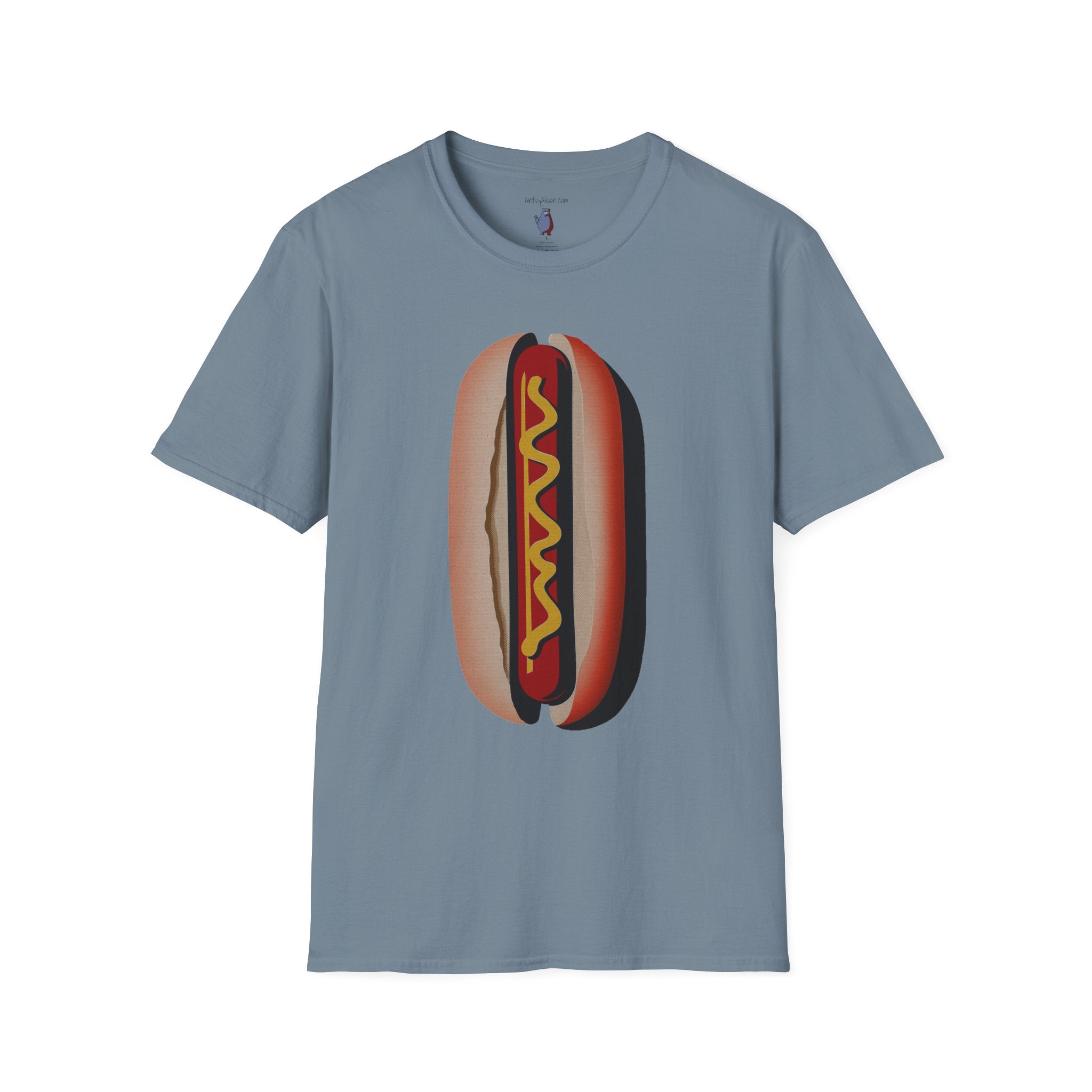 Hot Dog Graphic Art Tee - 100% Cotton T-Shirt
