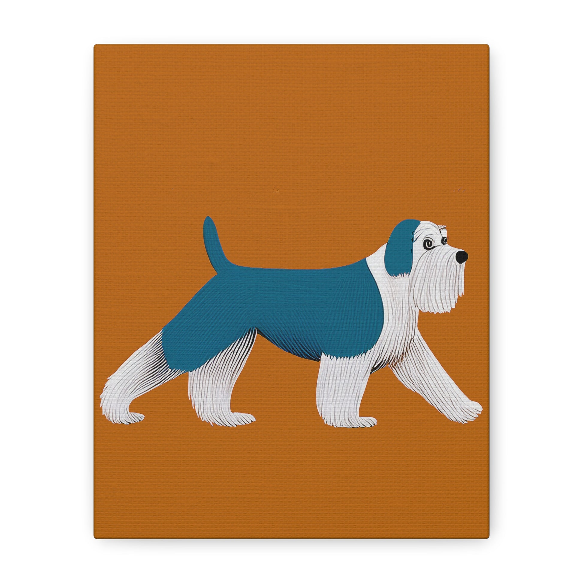 Midwest Modern Retro Shaggy Dog Pup Print Number One - Matte Canvas, Stretched, 1.25"