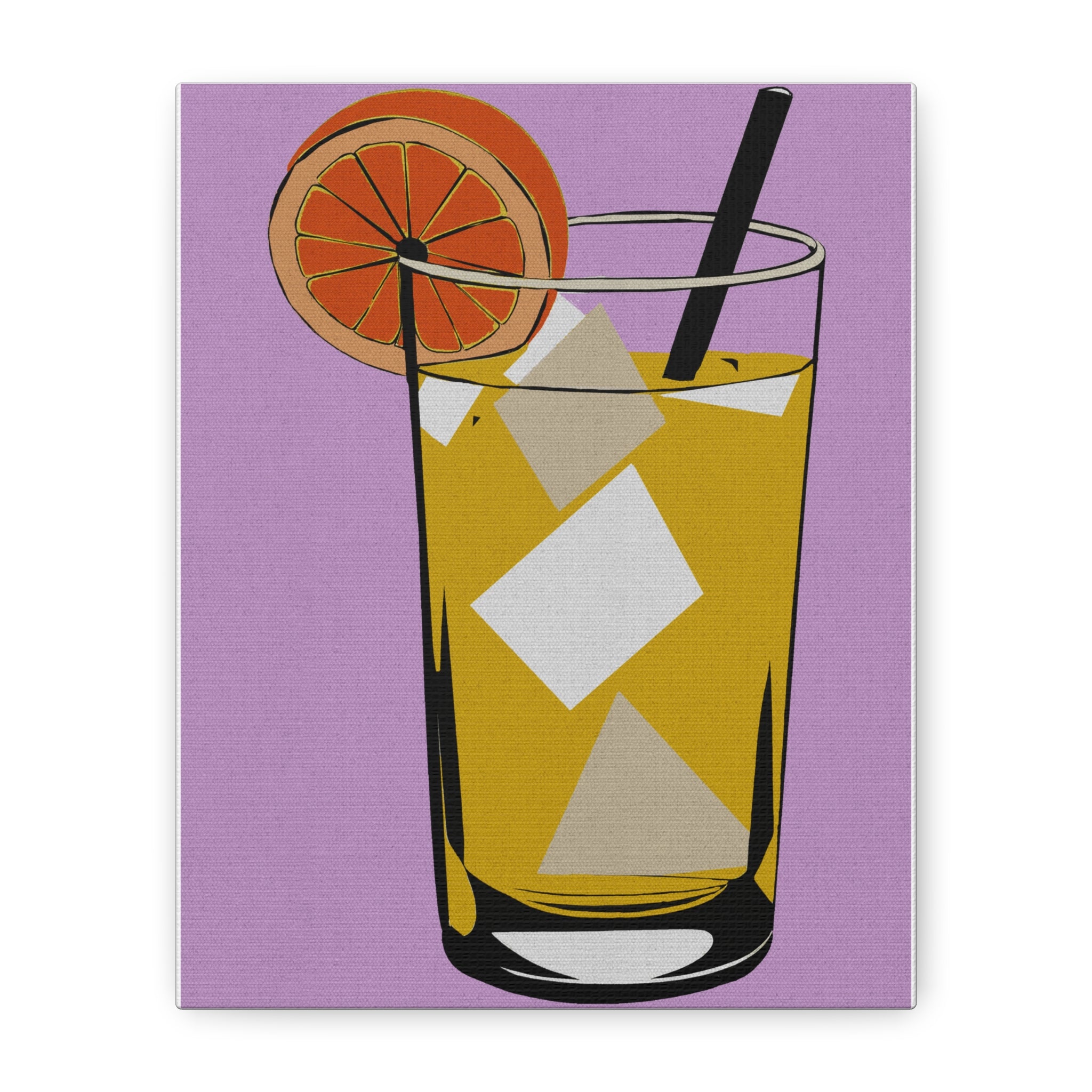 Comfort Food Pop Art Print - Lemonade - Matte Canvas, Stretched, 1.25"