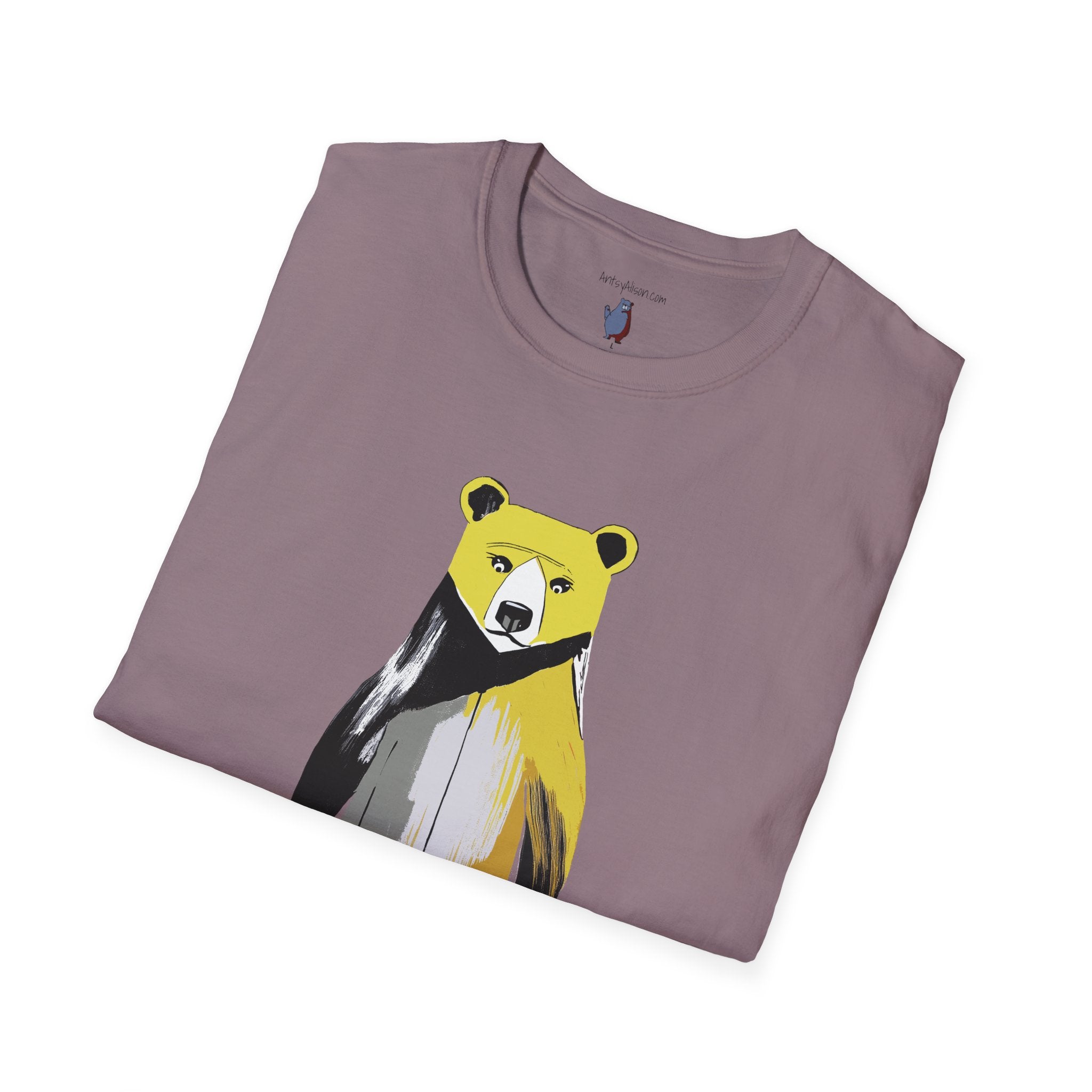The Painted Black Bear Graphic Art Tee - 100% Cotton T-Shirt