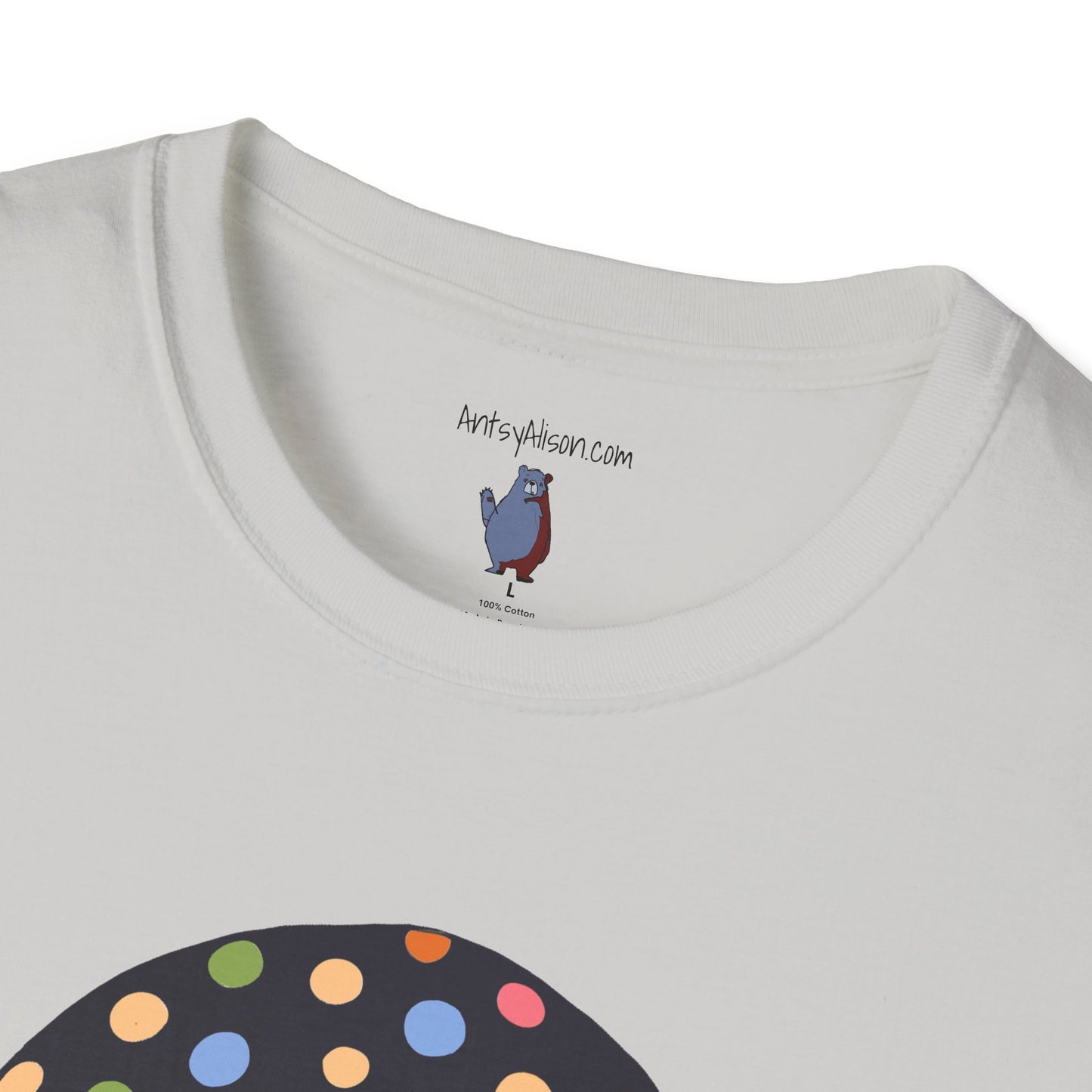 Multi Color Polka Dot Mushroom Graphic Art Tee - 100% Cotton T-Shirt