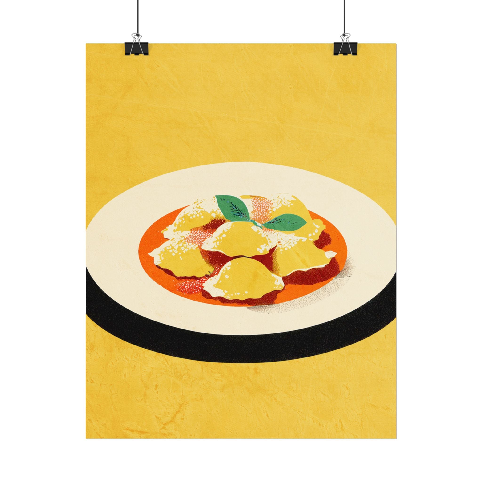 Comfort Food Pop Art Print-Ravioli Pasta Rolled Poster |
