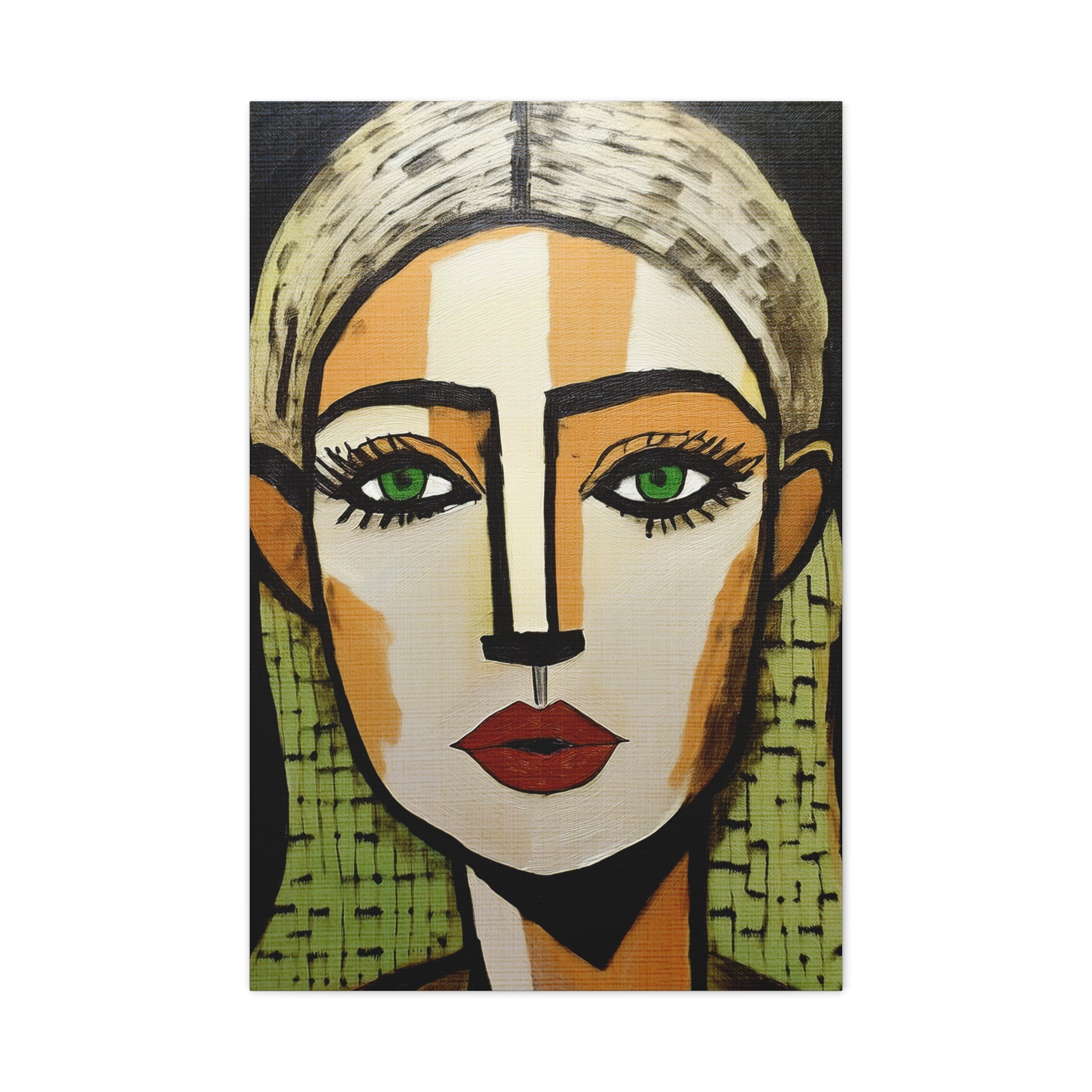 Abstract Textured Woman Portrait Art Print - Matte Canvas, Stretched, 1.25"