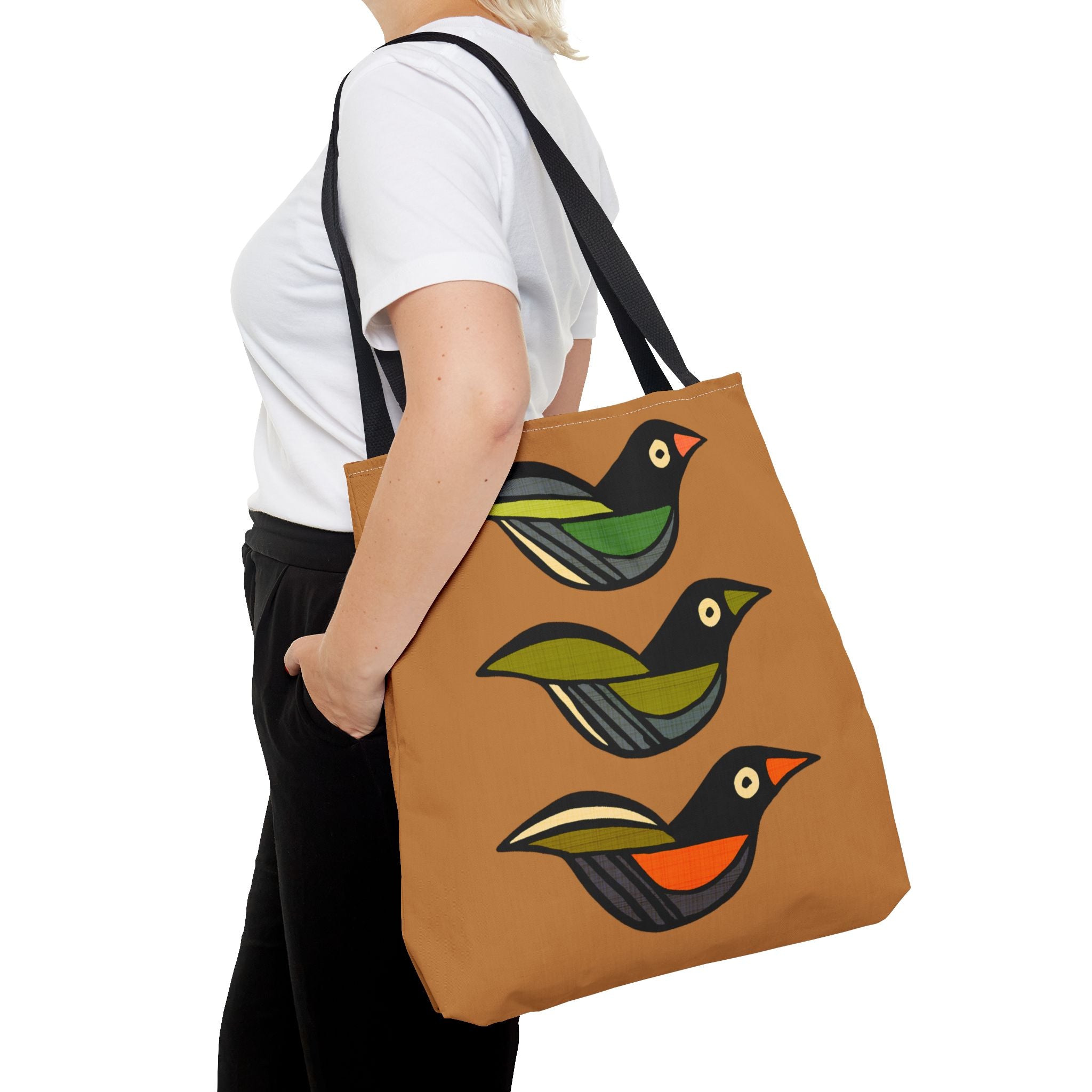 Midwest Mod Bird Trio Tote Bag, Eco-Friendly Shopping Bag, Beach Tote, Gift for Nature Lovers, Summer Accessory, Lightweight Carryall