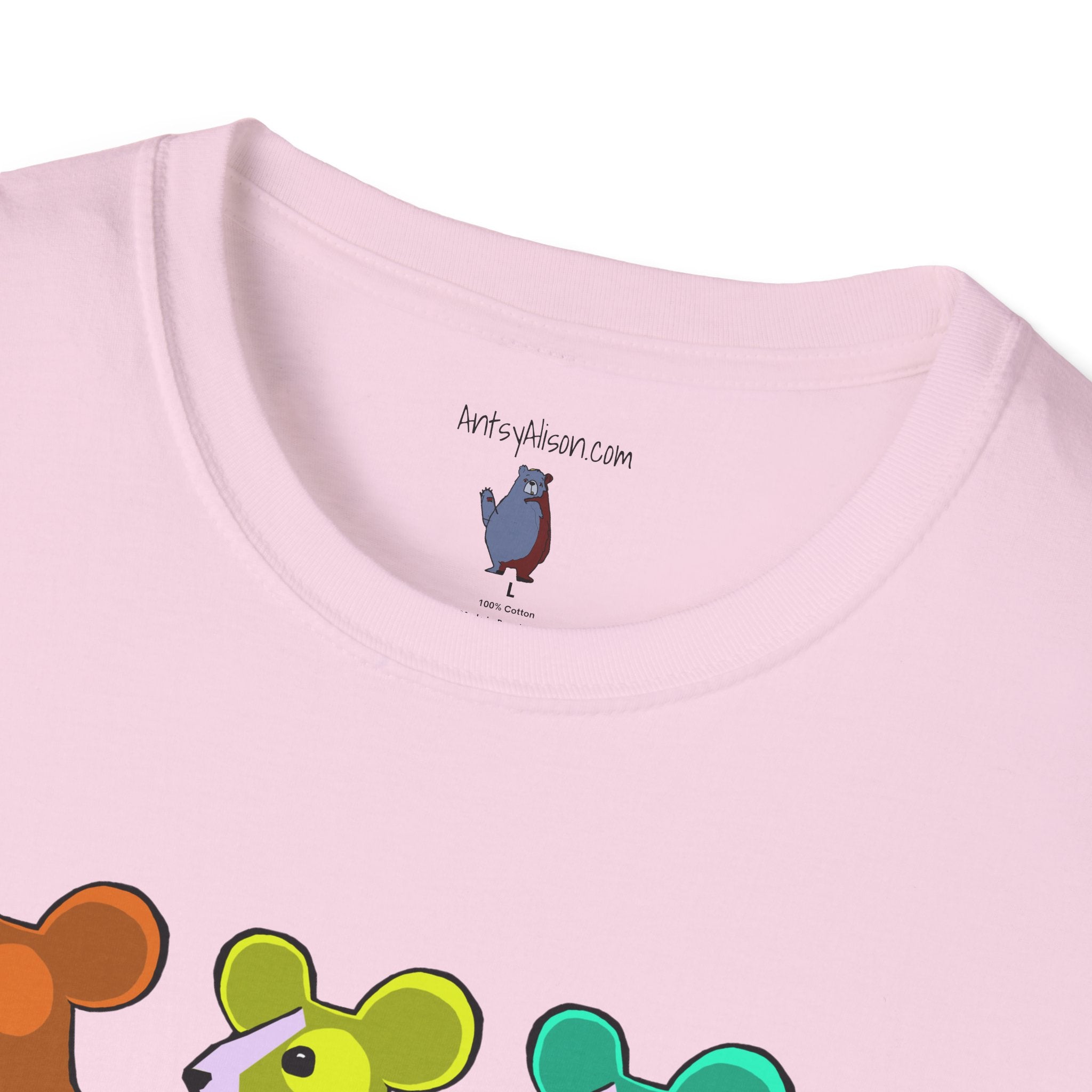 Hickory Dickory Dock Graphic Art Mouse Tee - 100% Cotton T-Shirt