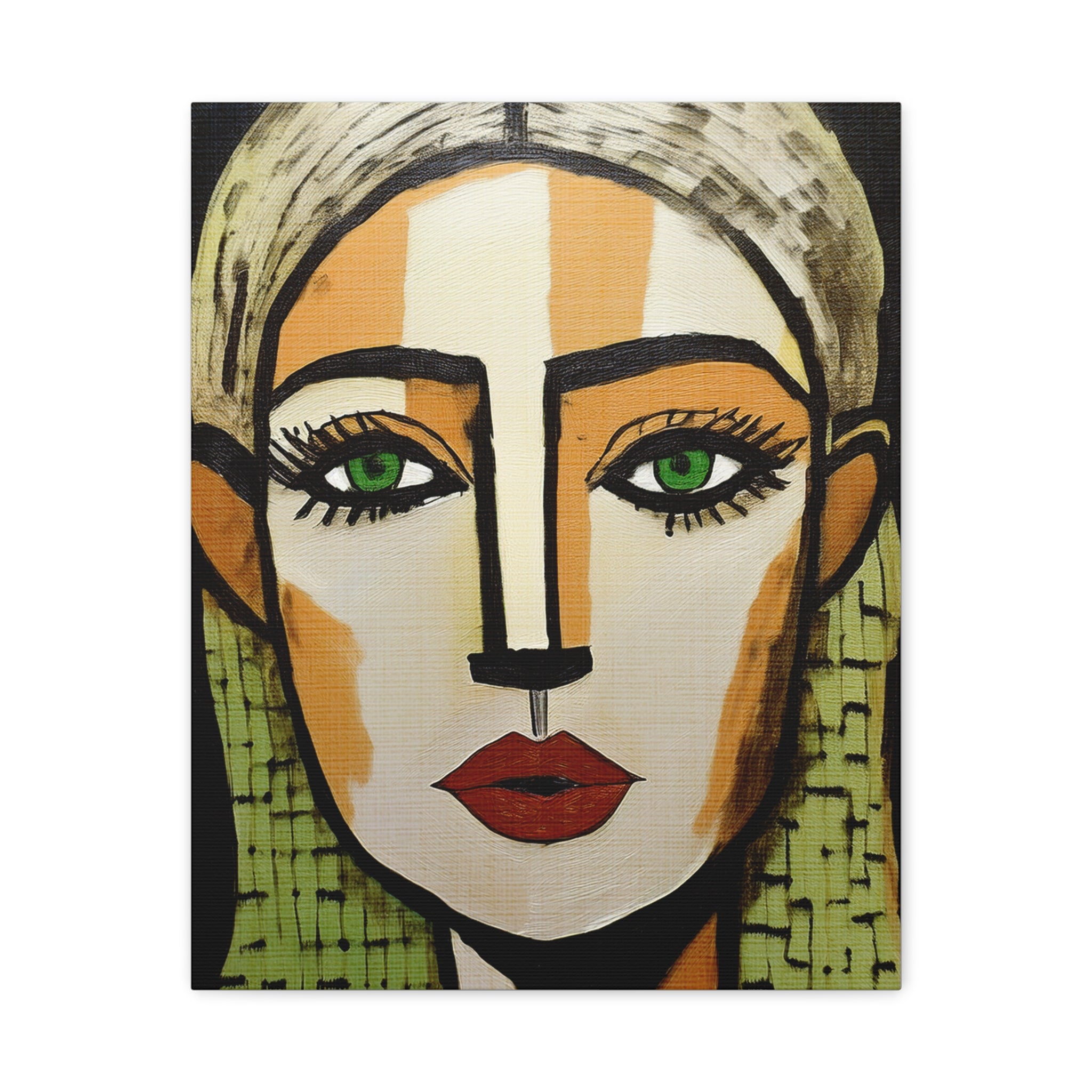 Abstract Textured Woman Portrait Art Print - Matte Canvas, Stretched, 1.25"