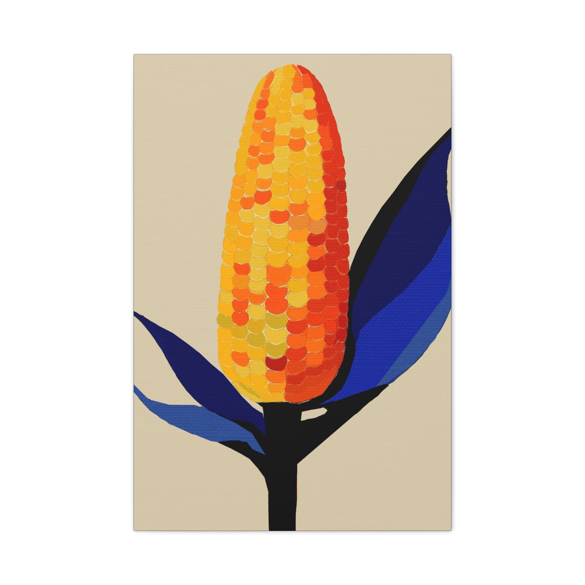 Midwest Mod Corn Portrait No. 1 Art Print - Matte Canvas, Stretched, 1.25"