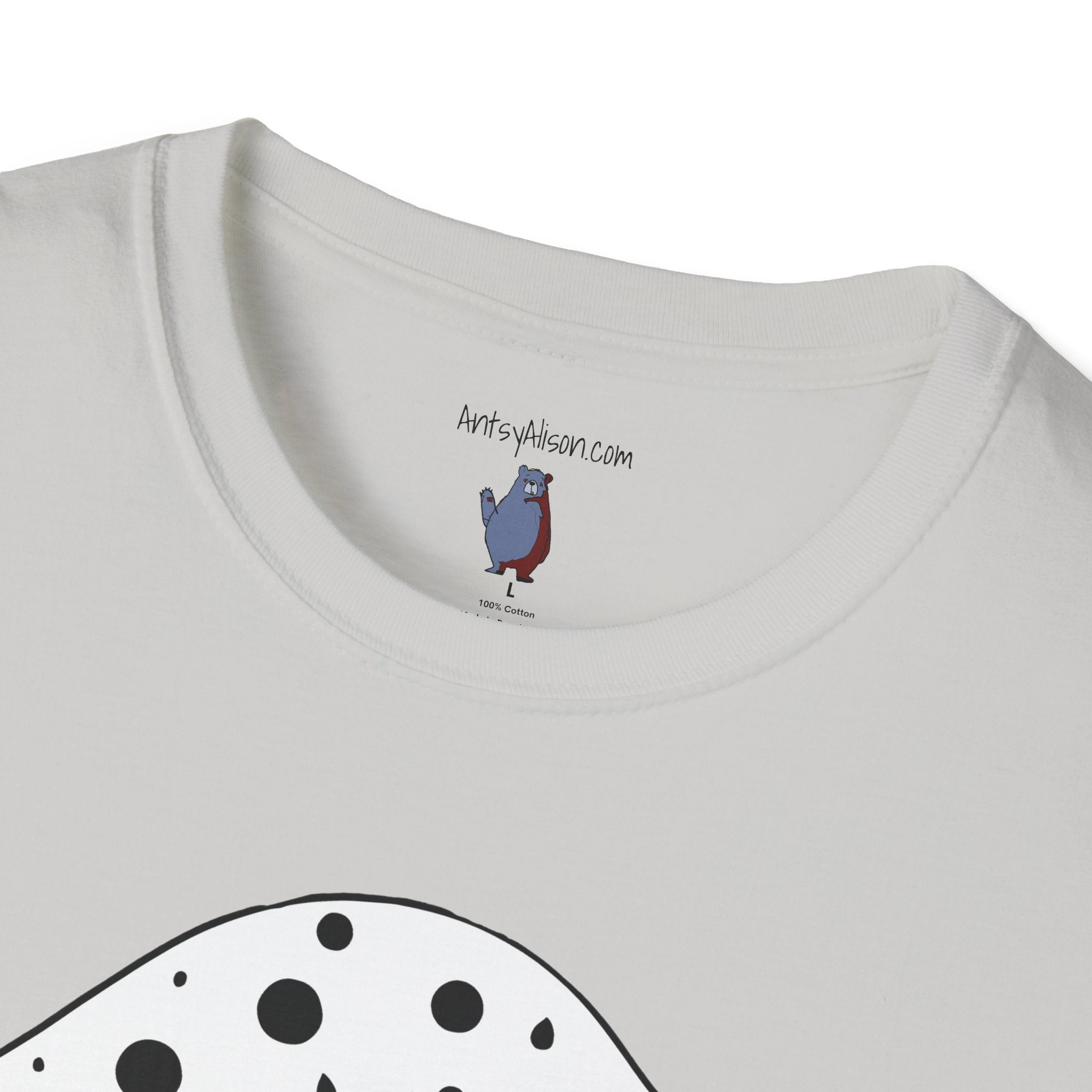 Black and White Mushroom Graphic Art Tee - 100% Cotton T-Shirt