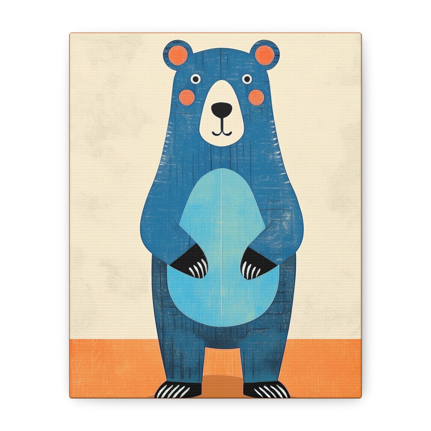 Midwest Modern Blue Bear Nursery Art Print No. 1 - Matte Canvas, Stretched, 1.25"