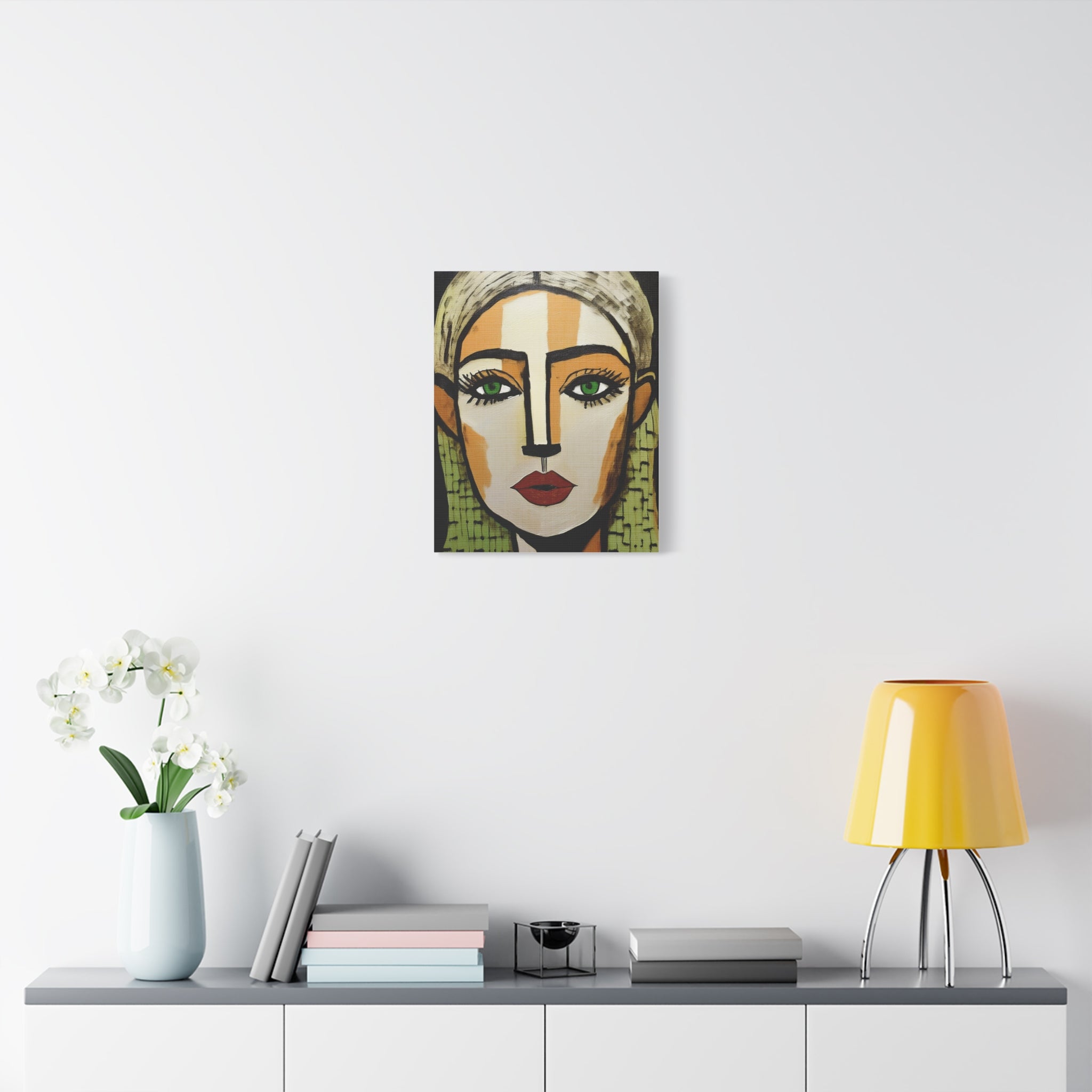 Abstract Textured Woman Portrait Art Print - Matte Canvas, Stretched, 1.25"