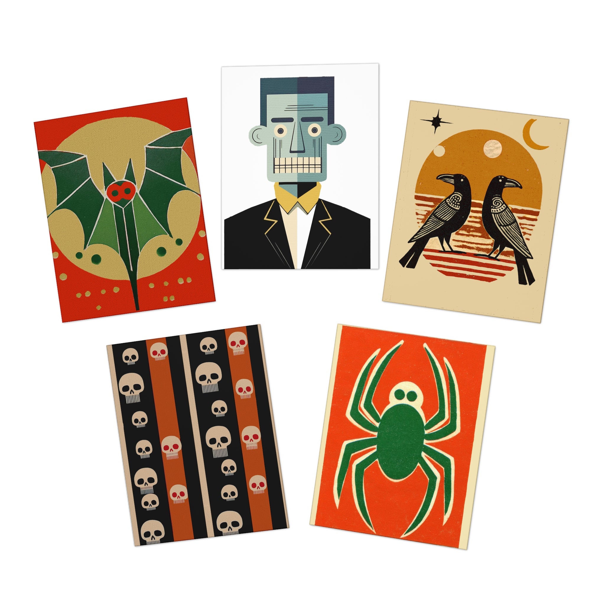 Multi-Design Halloween Greeting Card Number Two (5-Pack) -  Holiday Halloween Collection