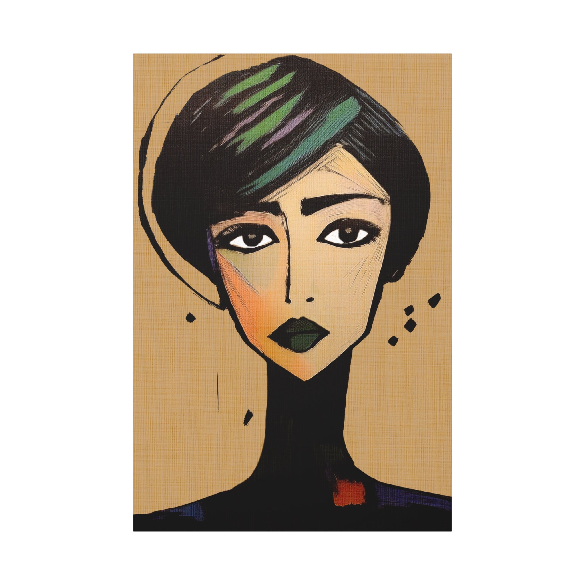 Abstract Woman Girl Portrait Gemini Print - Matte Canvas, Stretched, 1.25"