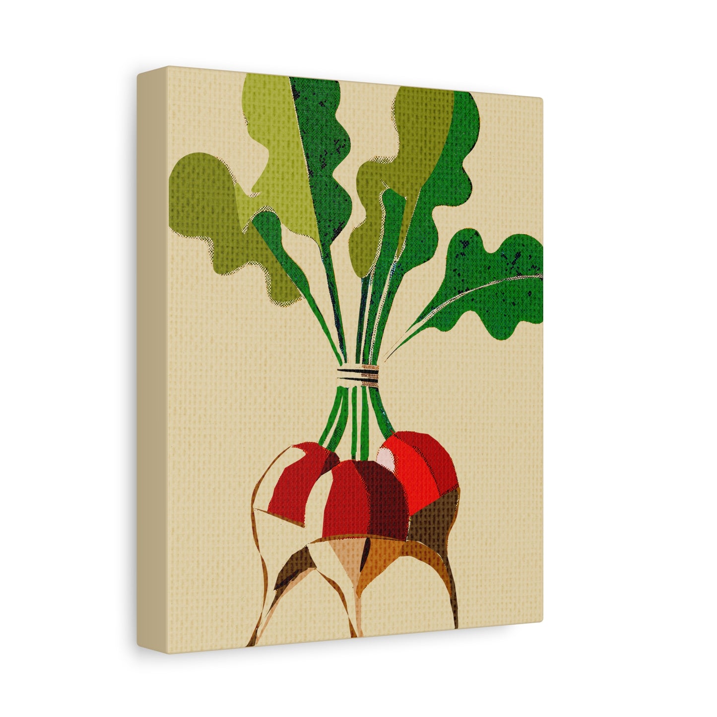 Vibrant Modern Bundle of Red Radish Art Print - Matte Canvas, Stretched, 1.25"