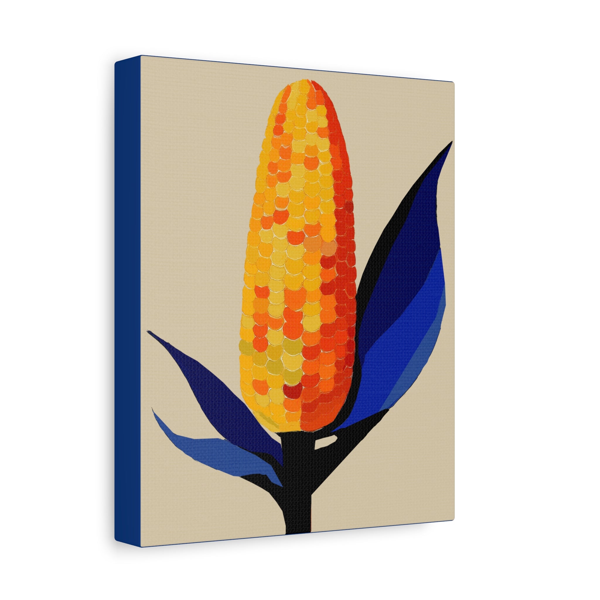 Midwest Mod Corn Portrait No. 1 Art Print - Matte Canvas, Stretched, 1.25"