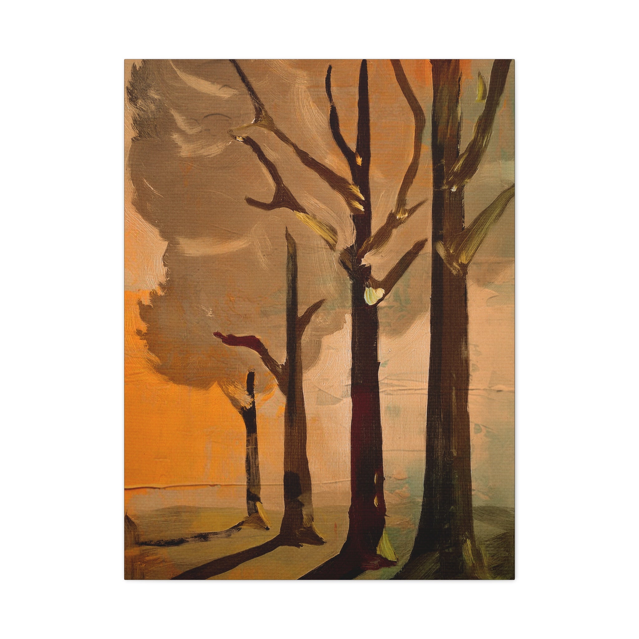 Midwest Mod Summer Cottonwood Trees Art Print - Matte Canvas, Stretched, 1.25"