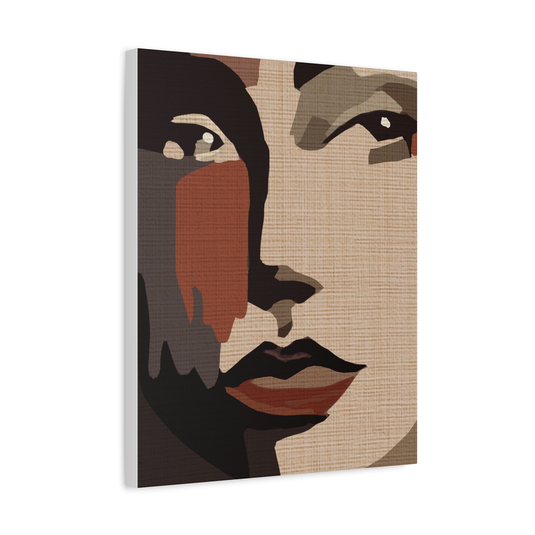 Abstract Woman Portrait 1970s Disco Inspired Art Print - Matte Canvas, Stretched, 1.25"