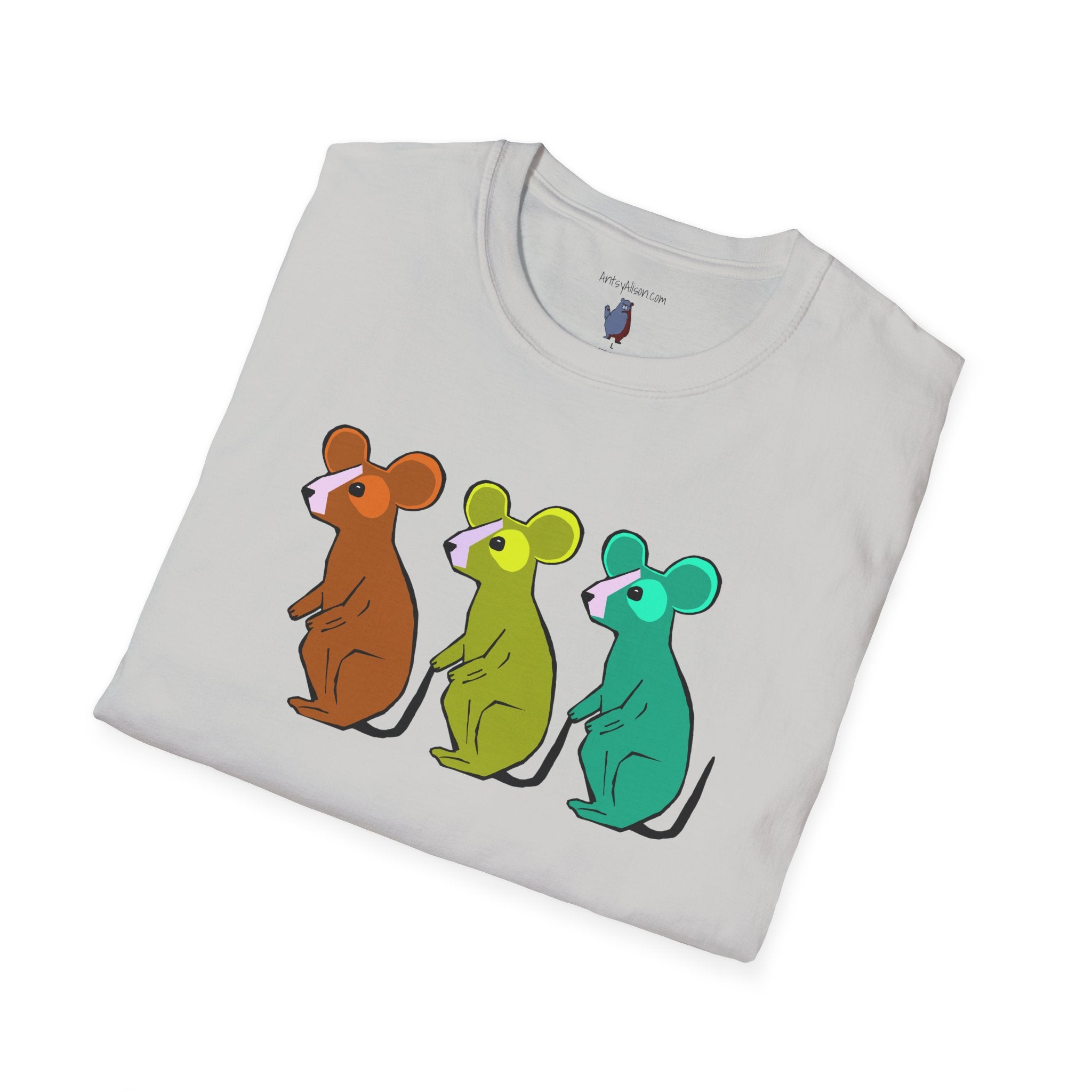 Hickory Dickory Dock Graphic Art Mouse Tee - 100% Cotton T-Shirt