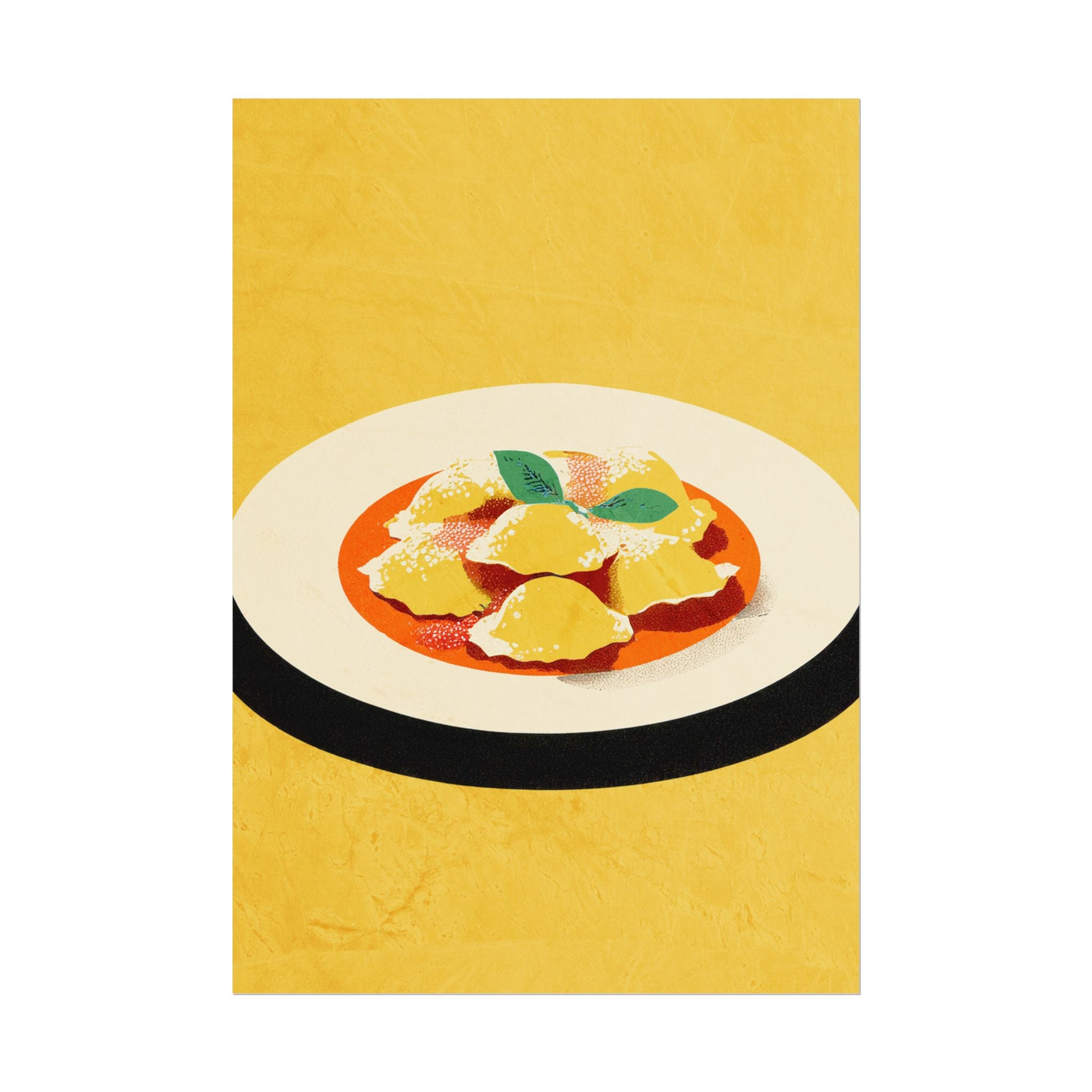 Comfort Food Pop Art Print-Ravioli Pasta Rolled Poster |