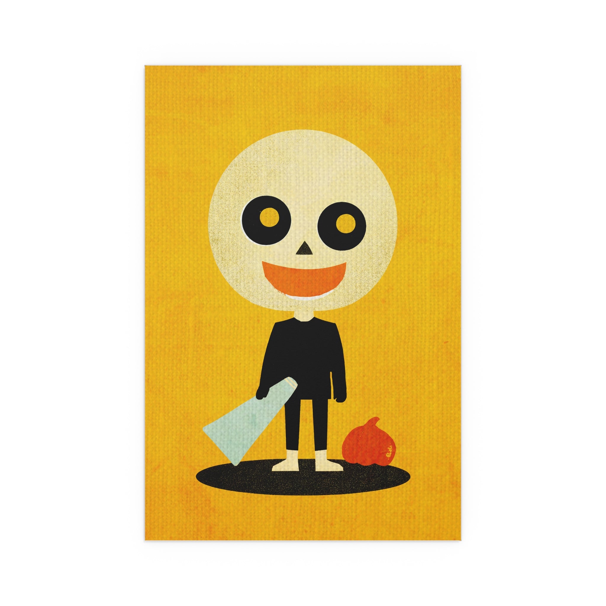 Midwest Mod Pumpkin Head Seasonal Silk Poster, Indoor and Outdoor Decor, Unique Home Decor, Seasonal Decor, Halloween, pumpkin head