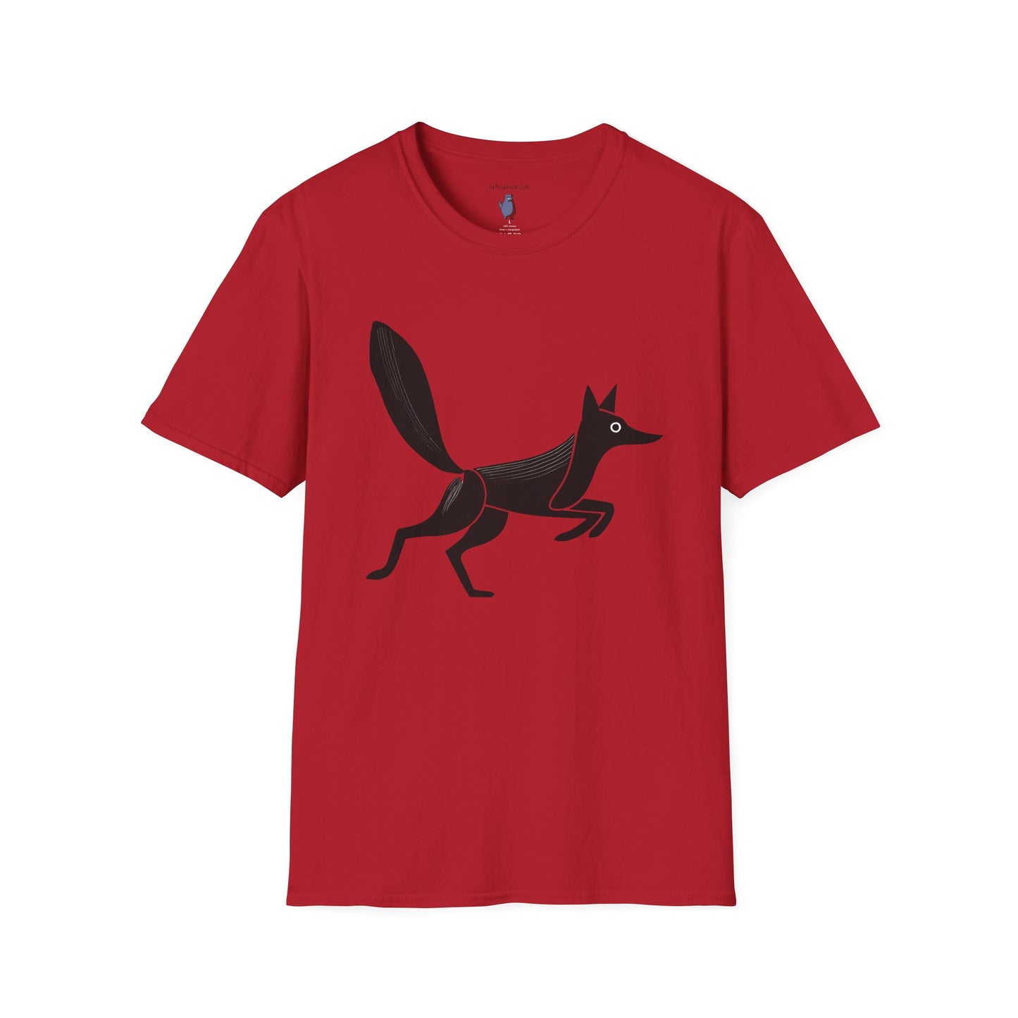 Running Silhouette Fox Graphic Art Tee - 100% Cotton T-Shirt