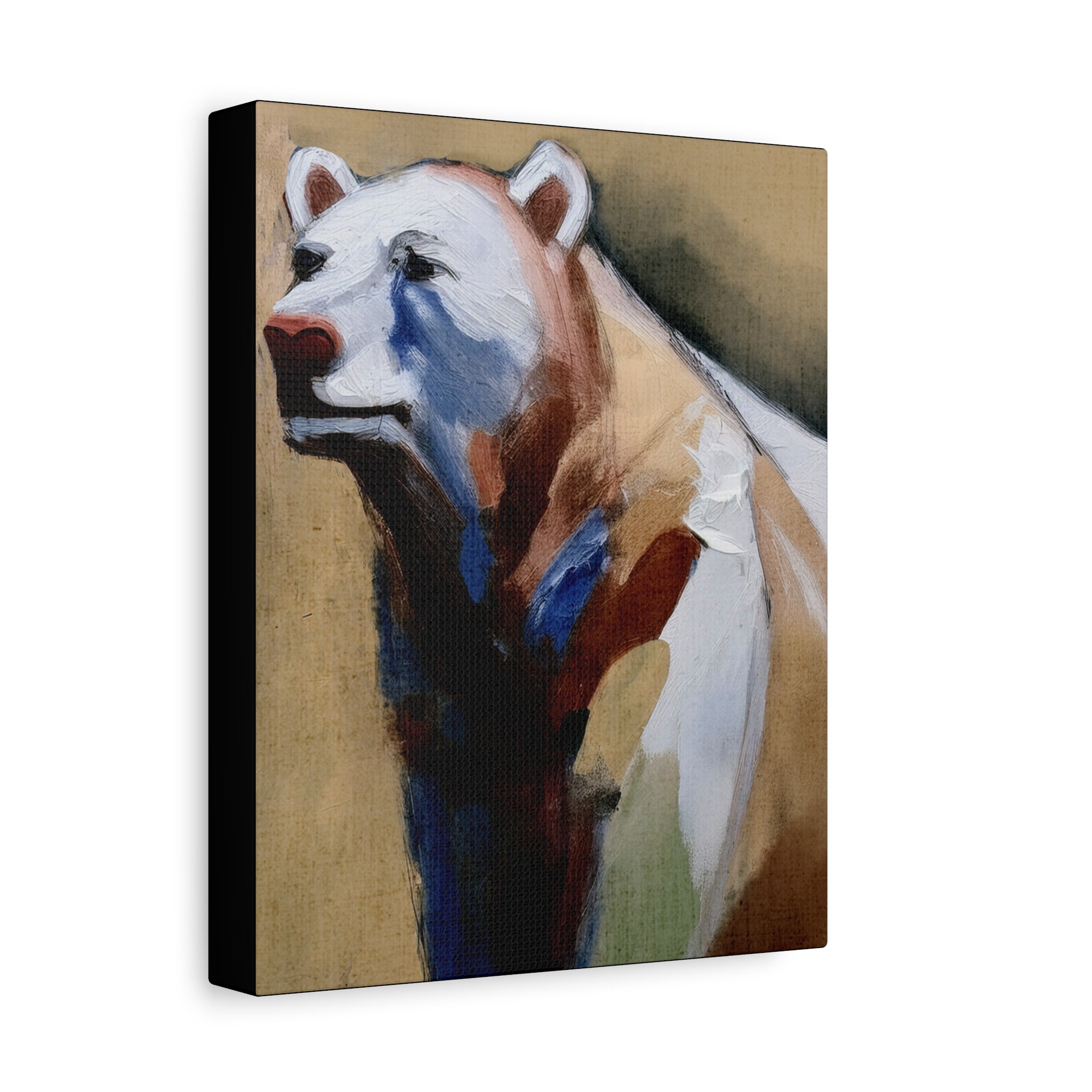 Midwest Mod Abstract Modern Bear Portrait Art Print  - Matte Canvas, Stretched, 1.25"