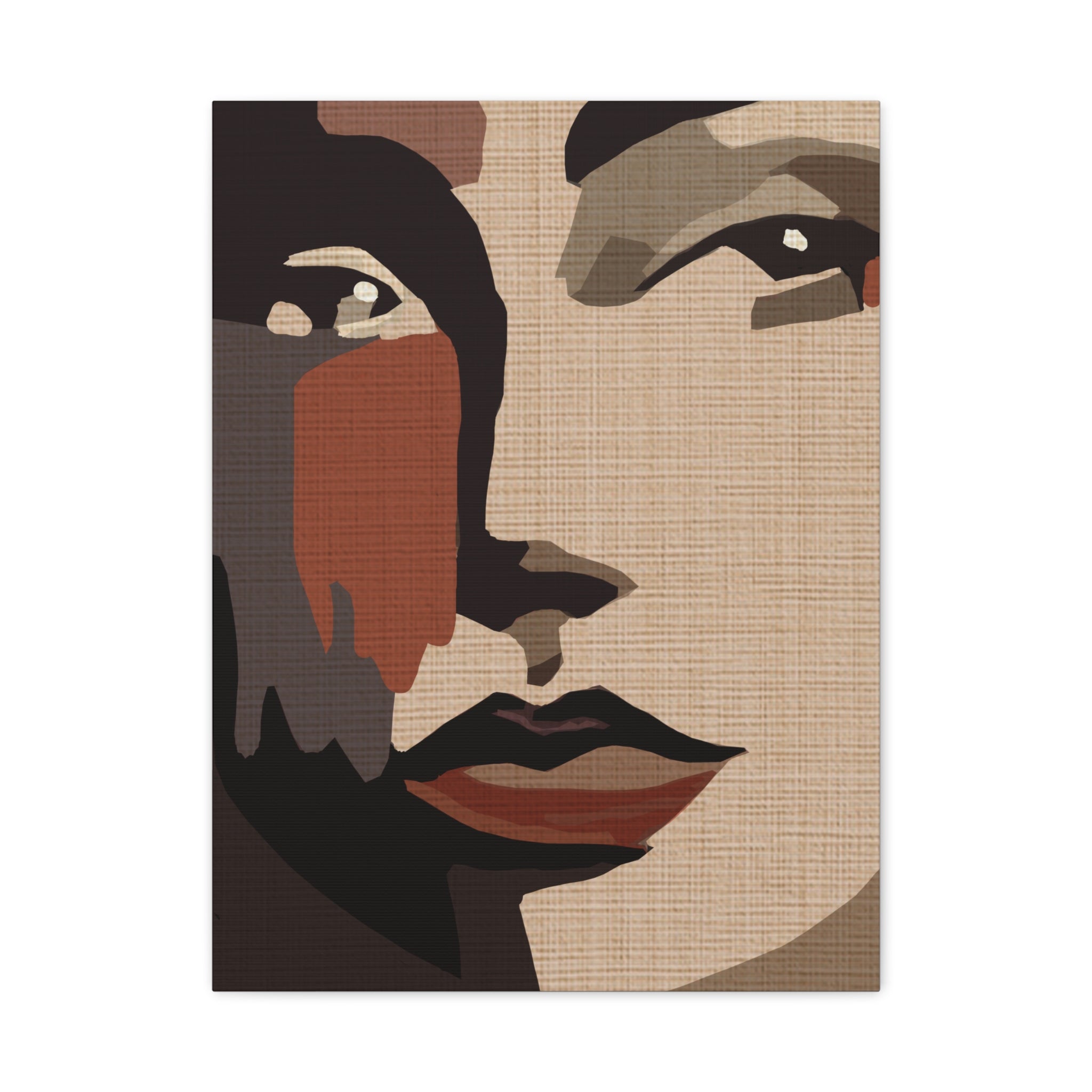 Abstract Woman Portrait 1970s Disco Inspired Art Print - Matte Canvas, Stretched, 1.25"