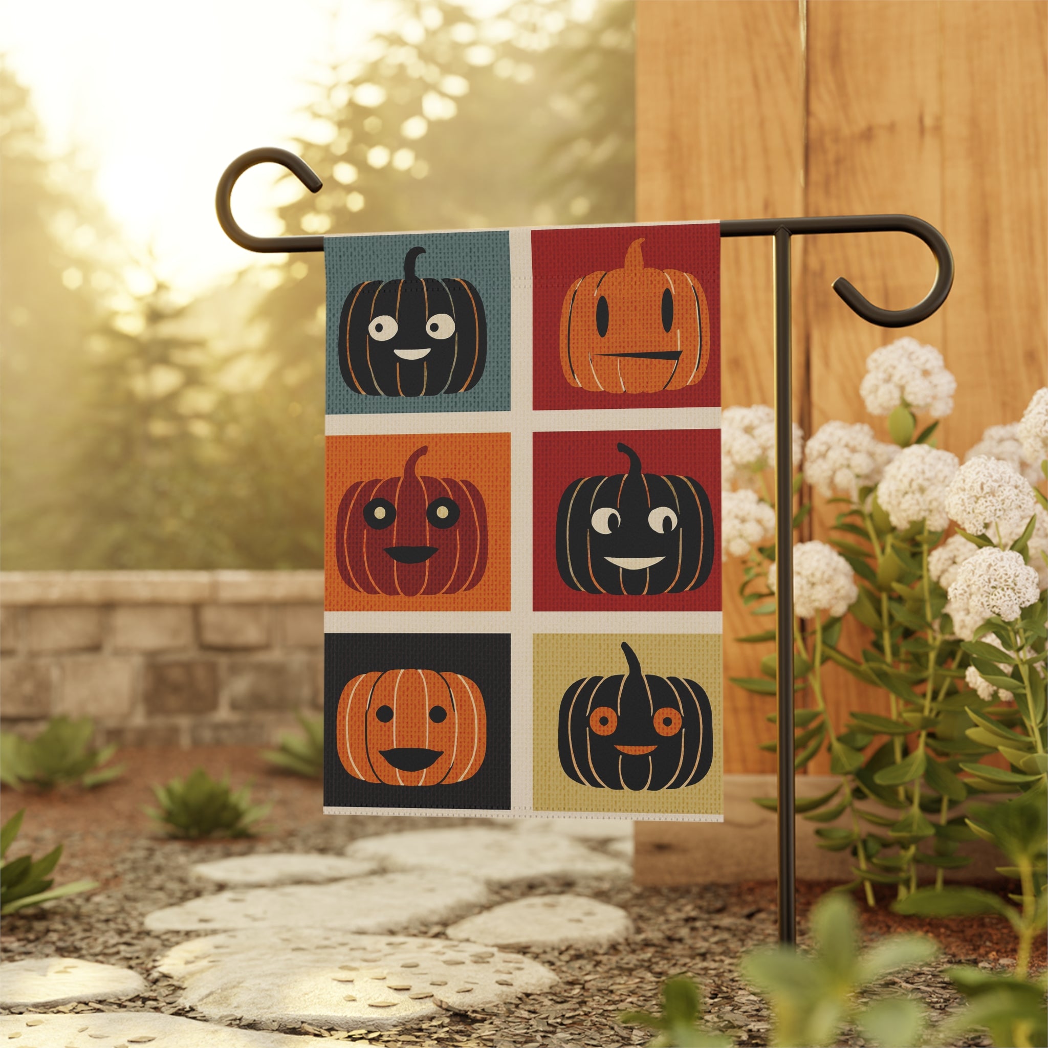 Halloween Seasonal Midwest Mod Pumpkin Display Whimsical Yard Decoration, Unique Home & Garden Decor, Outdoor Signs, Fun Garden Art