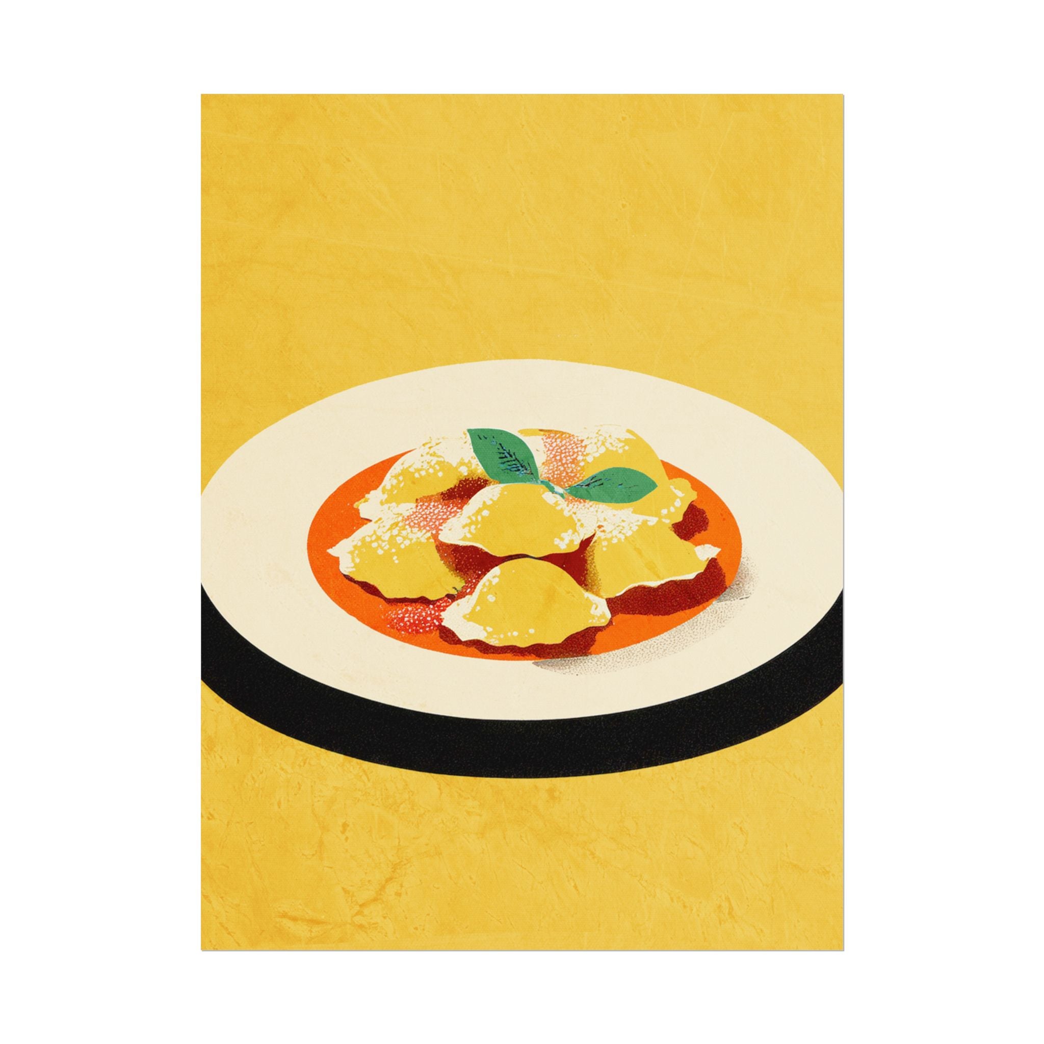 Comfort Food Pop Art Print-Ravioli Pasta Rolled Poster |