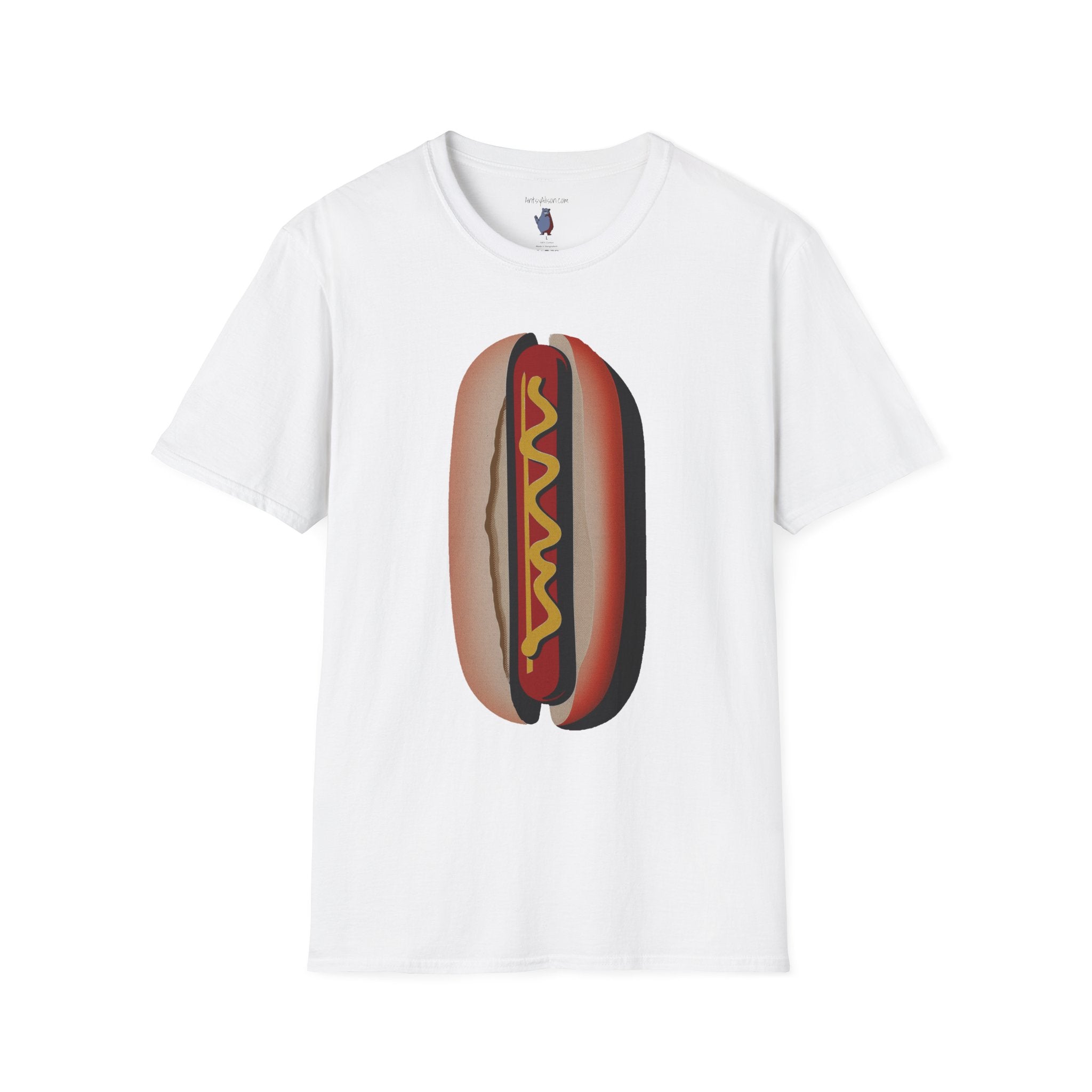 Hot Dog Graphic Art Tee - 100% Cotton T-Shirt