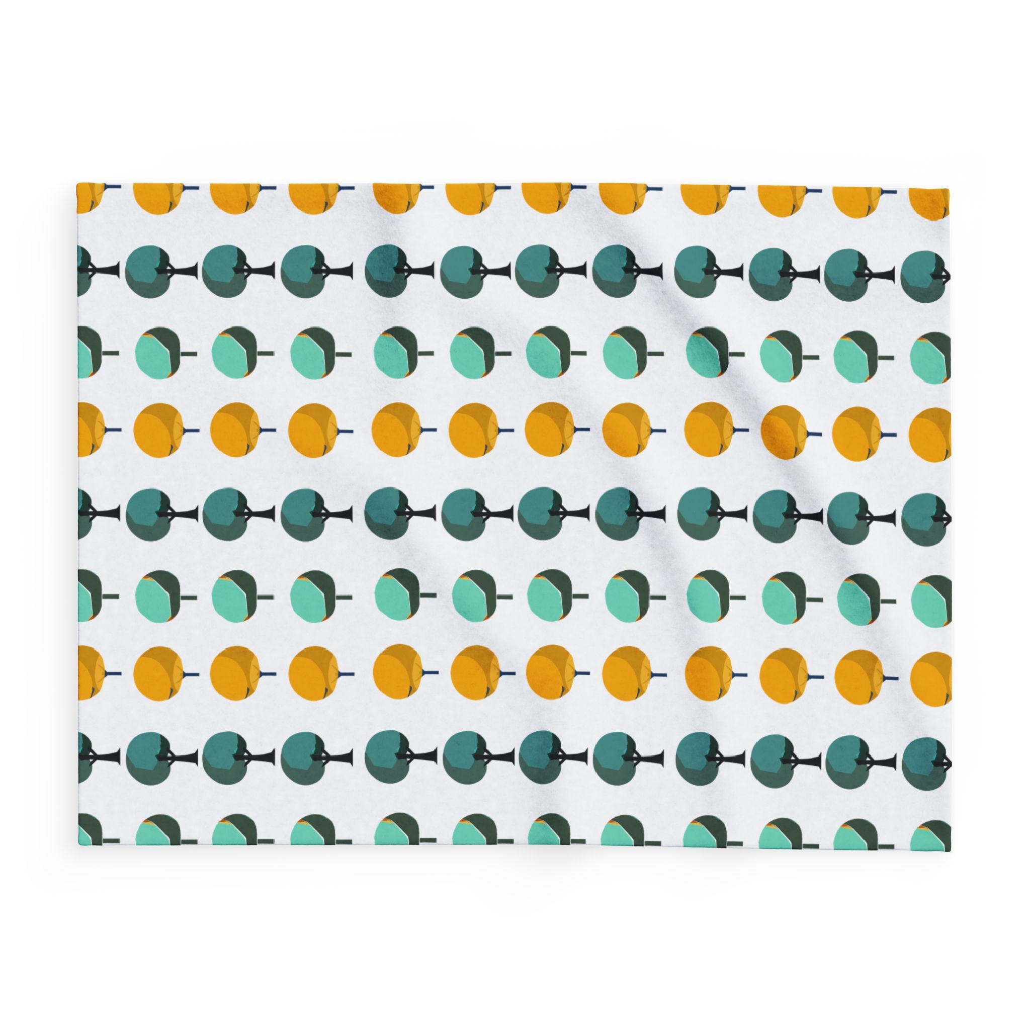 Mid Century Modern Trees Arctic Fleece Blanket