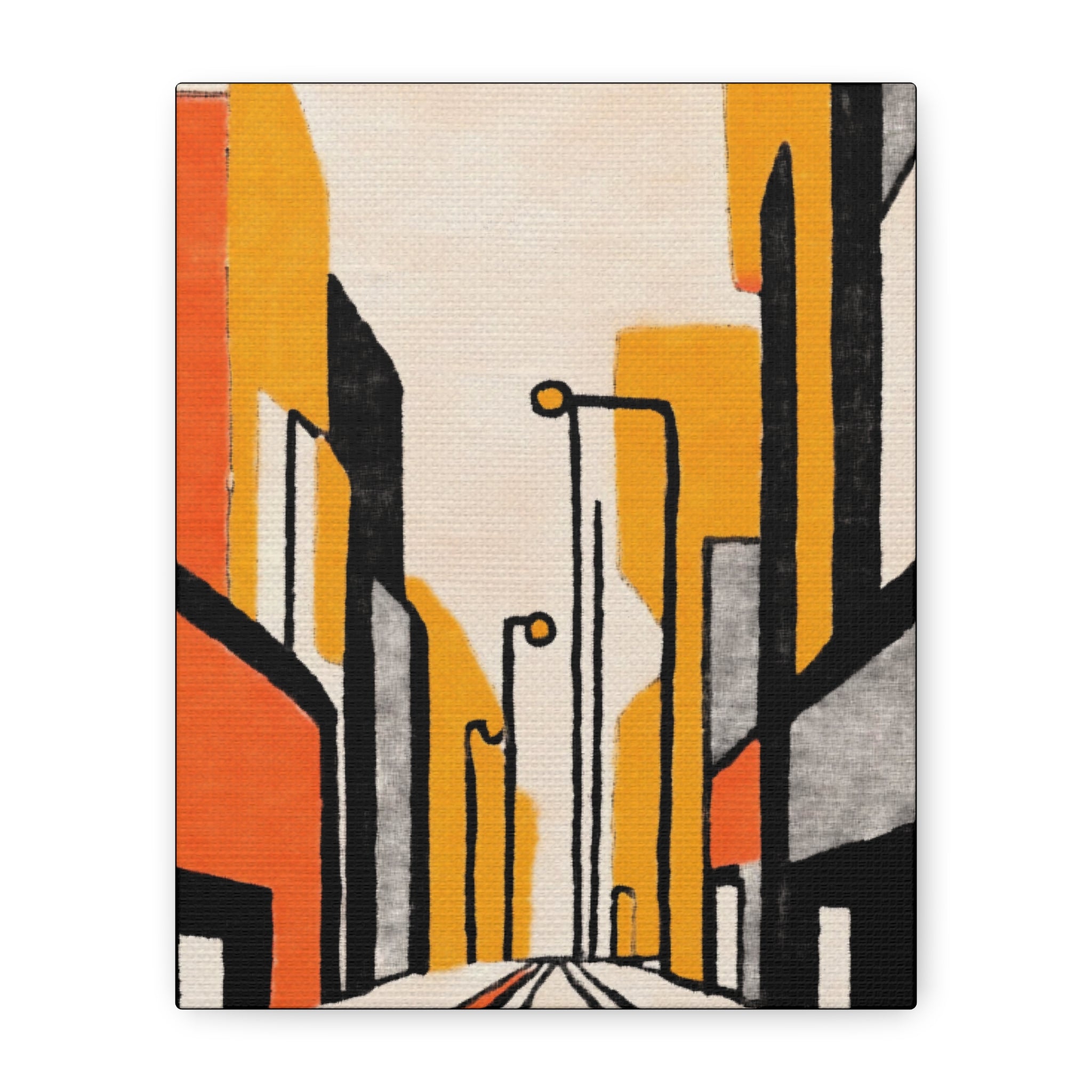 Midwest Mod Cityscape 3000 Art Print  - Matte Canvas, Stretched, 1.25"
